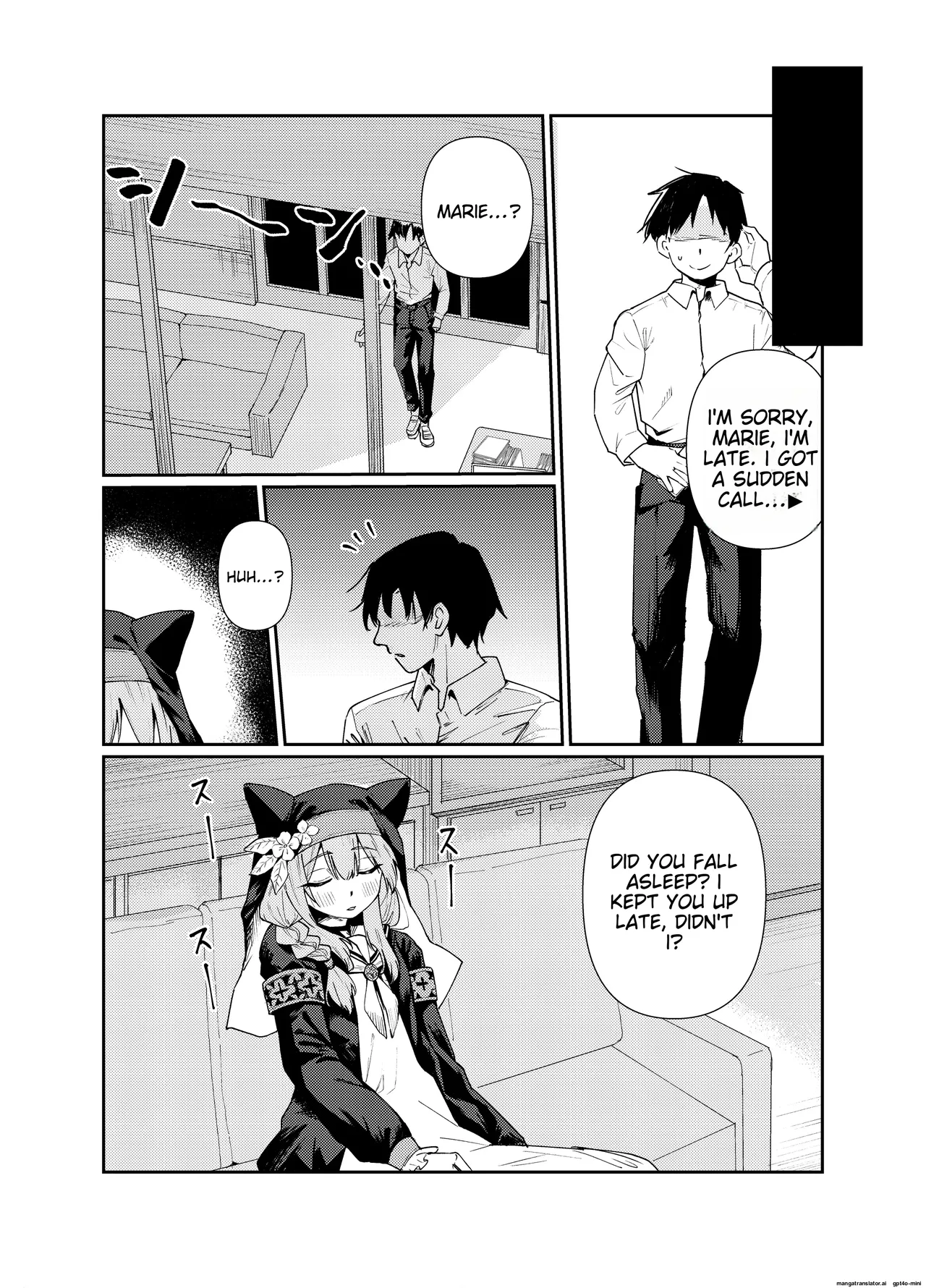 [Tenkiame (Yuki Wosora)]Schale no Bushitsu de, Mari ga Neteita. | Marie was sleeping in the Sharre clubroom.(Blue Archive) [English] [Digital] Page 4