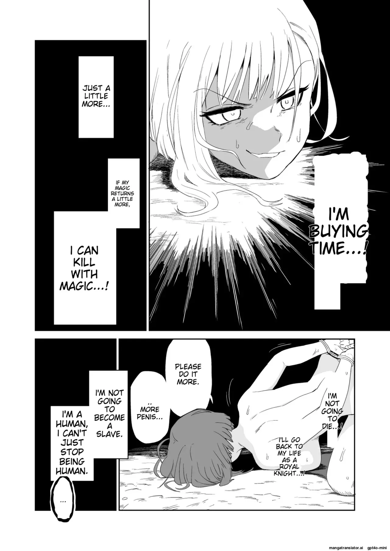 The Story of How a Masochistic Female Knight Looking to Get Gangbanged by Weaklings Became a Goblin Slave for Real; Part 2 Page 37