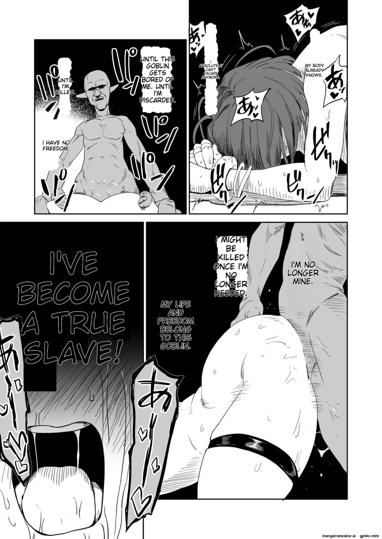 The Story of How a Masochistic Female Knight Looking to Get Gangbanged by Weaklings Became a Goblin Slave for Real; Part 2 Page 50