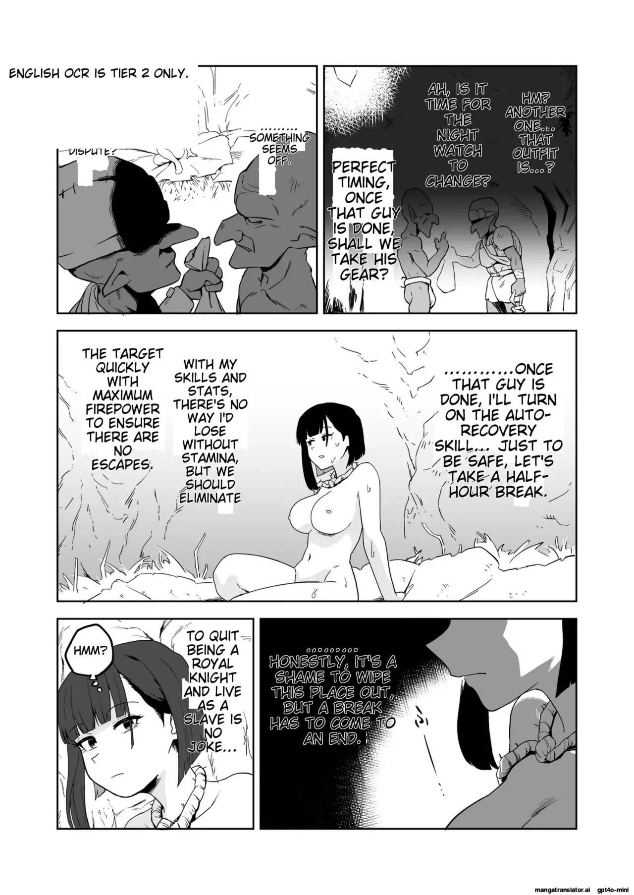 The Story of How a Masochistic Female Knight Looking to Get Gangbanged by Weaklings Became a Goblin Slave for Real; Part 2 Page 8