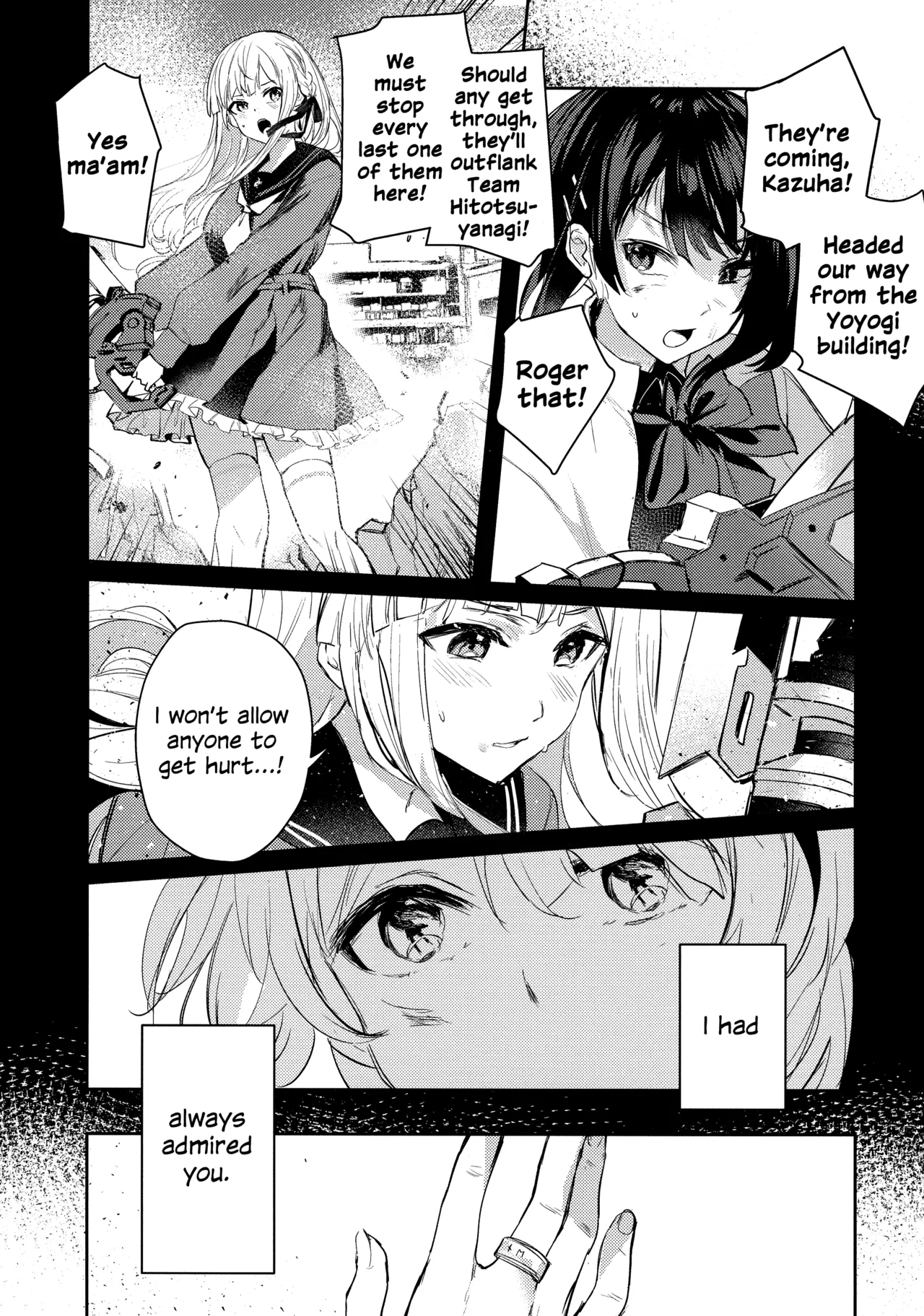 (Hikiau Unmei 5th) [Koumyaku (Sakongawa Koumyaku)]Chi o Nurasazu | December Rain Soaks Nothing(Assault Lily) [English] Page 12