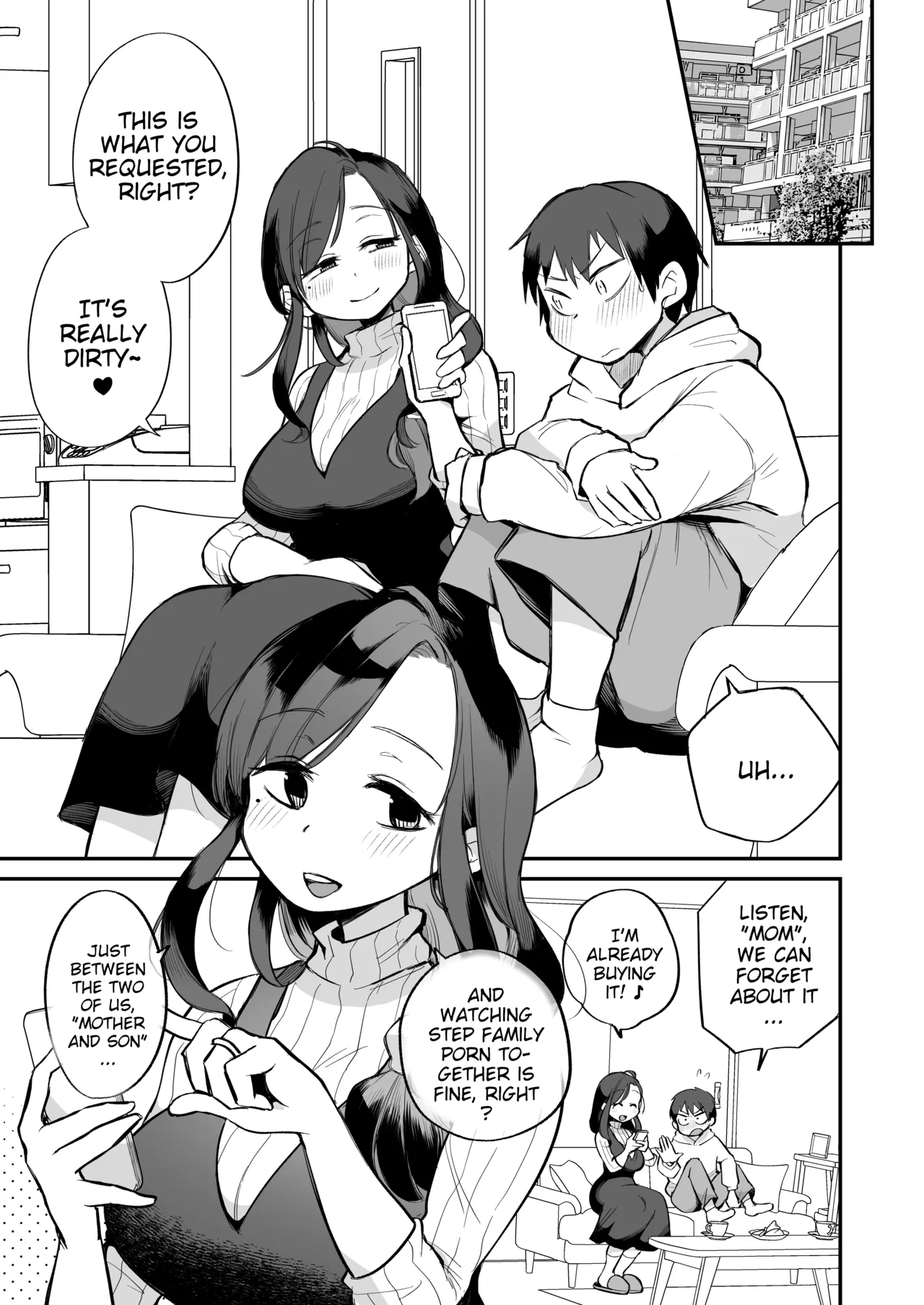 [Megitune Works]Guigui Kuru Gibo to AV Kanshou ~Love Hotel Hen~ | Watching Porn with my Pushy Stepmom ~The Love Hotel~[English] [WitzMacher] Page 2