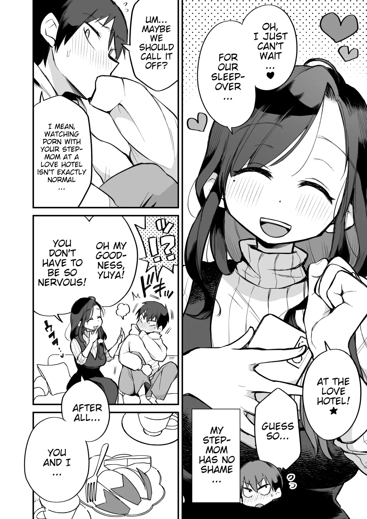 [Megitune Works]Guigui Kuru Gibo to AV Kanshou ~Love Hotel Hen~ | Watching Porn with my Pushy Stepmom ~The Love Hotel~[English] [WitzMacher] Page 3