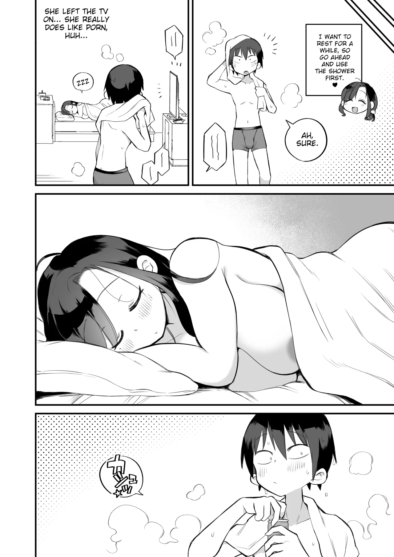 [Megitune Works]Guigui Kuru Gibo to AV Kanshou ~Love Hotel Hen~ | Watching Porn with my Pushy Stepmom ~The Love Hotel~[English] [WitzMacher] Page 61