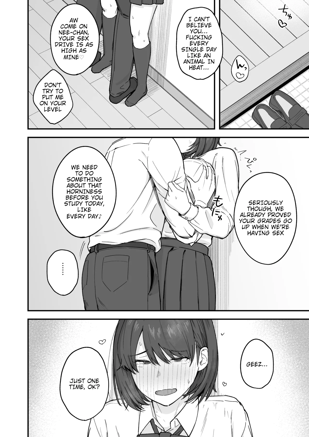 [Natsuzo]Benkyou ni Shuuchuu Shitai Muttsuri na Ane wa, Karada no Aishou Bacchiri na Otouto no Sasoi o Kotowarenai | The Reluctant Sister Who Wants to Focus On Study Can't Resist Temptation From the Brother She Shares Perfect Body Compatibility With[English] [QuickAndDirty] Page 26