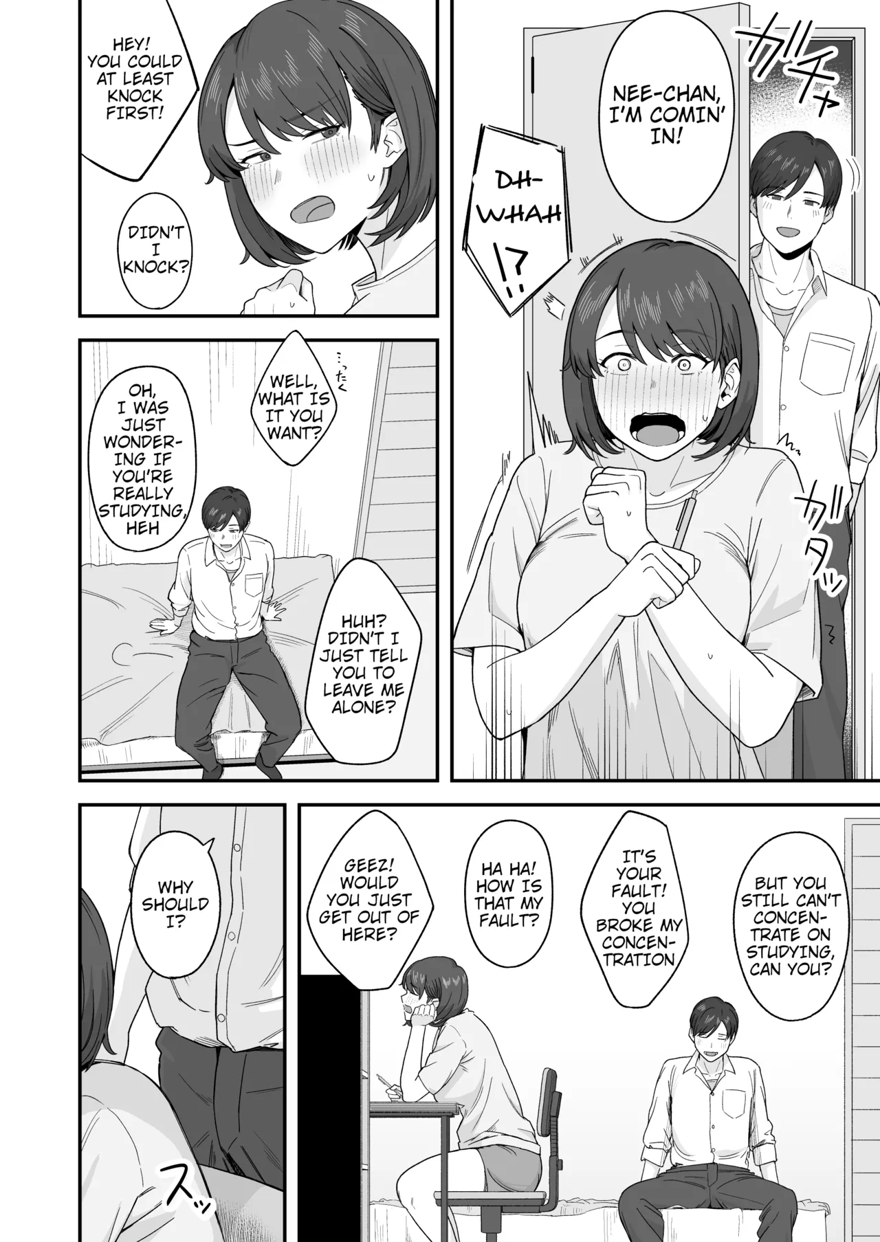 [Natsuzo]Benkyou ni Shuuchuu Shitai Muttsuri na Ane wa, Karada no Aishou Bacchiri na Otouto no Sasoi o Kotowarenai | The Reluctant Sister Who Wants to Focus On Study Can't Resist Temptation From the Brother She Shares Perfect Body Compatibility With[English] [QuickAndDirty] Page 6