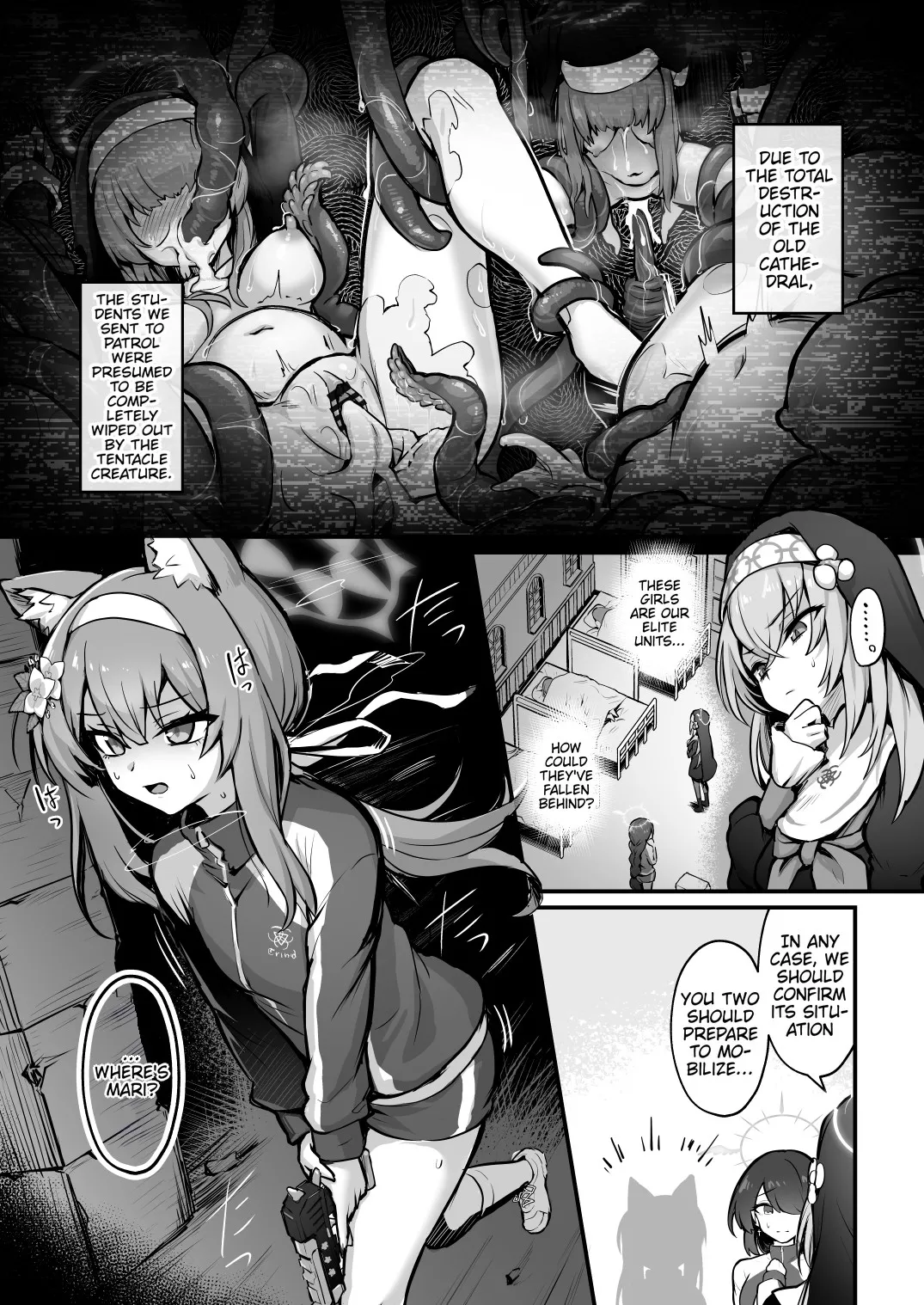 [Naminori Navy (ebinavy)]Mari Shokushu Ochi II | Mari's Fall to Tentacles II[Rakka] (Blue Archive) [English] [C&C Scans] [Digital] Page 2