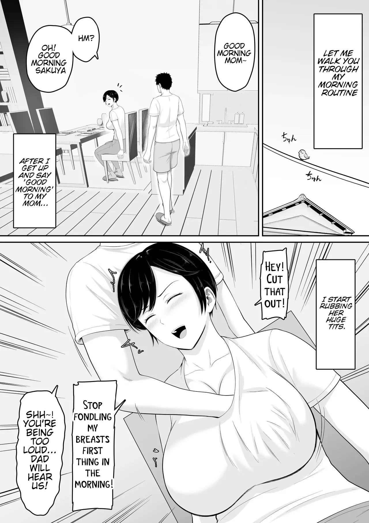 [Kuruto]Sexless no Kyonyuu Haha ni Nori de Kisaseta Mizugi ga Erosugita node Chichi no Kawari ni Chinpo Iretara Mainichi Nori de Nakadashi Sasetekureru You ni Natta Hanashi[English] [uncensored] Page 3