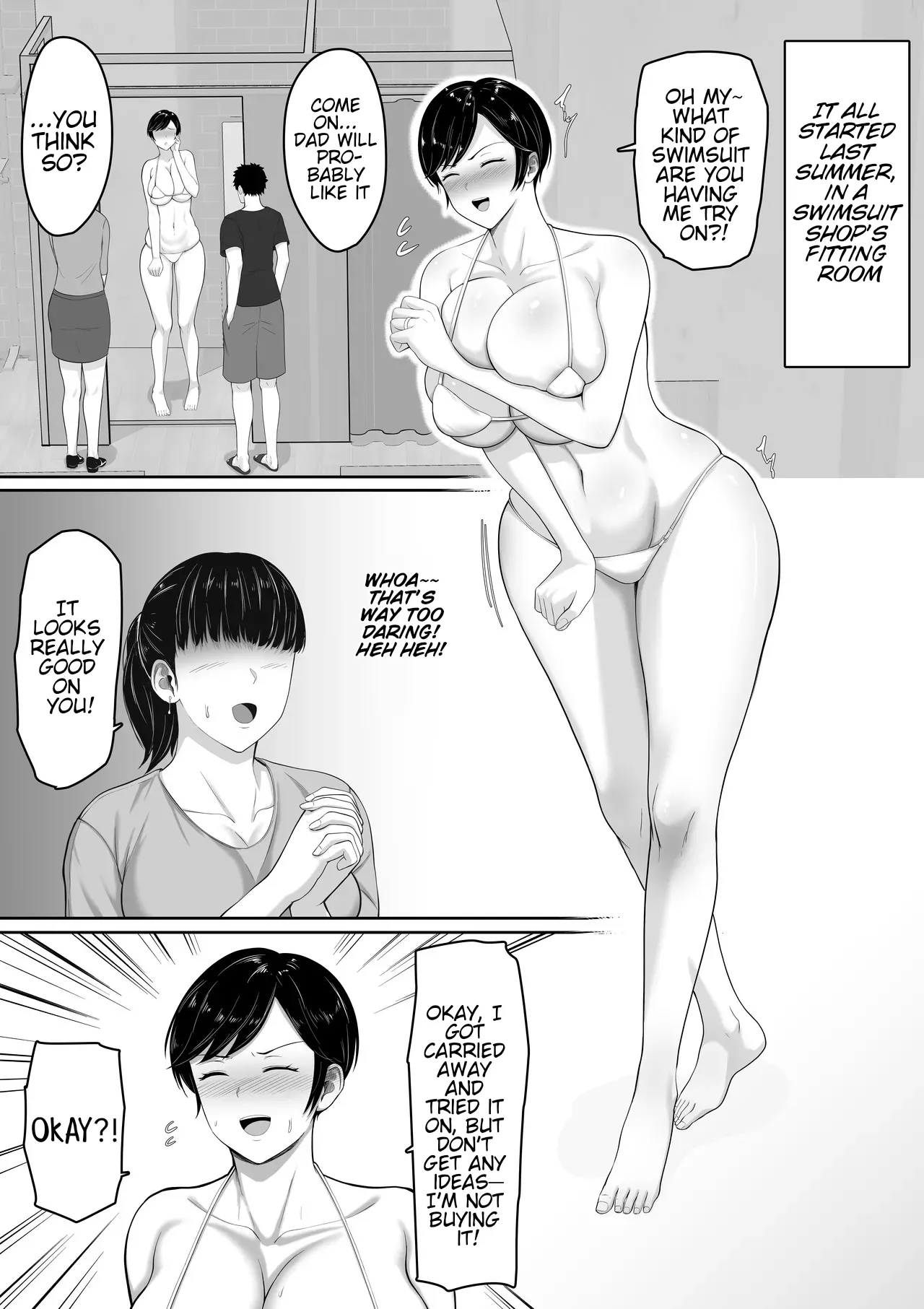 [Kuruto]Sexless no Kyonyuu Haha ni Nori de Kisaseta Mizugi ga Erosugita node Chichi no Kawari ni Chinpo Iretara Mainichi Nori de Nakadashi Sasetekureru You ni Natta Hanashi[English] [uncensored] Page 8