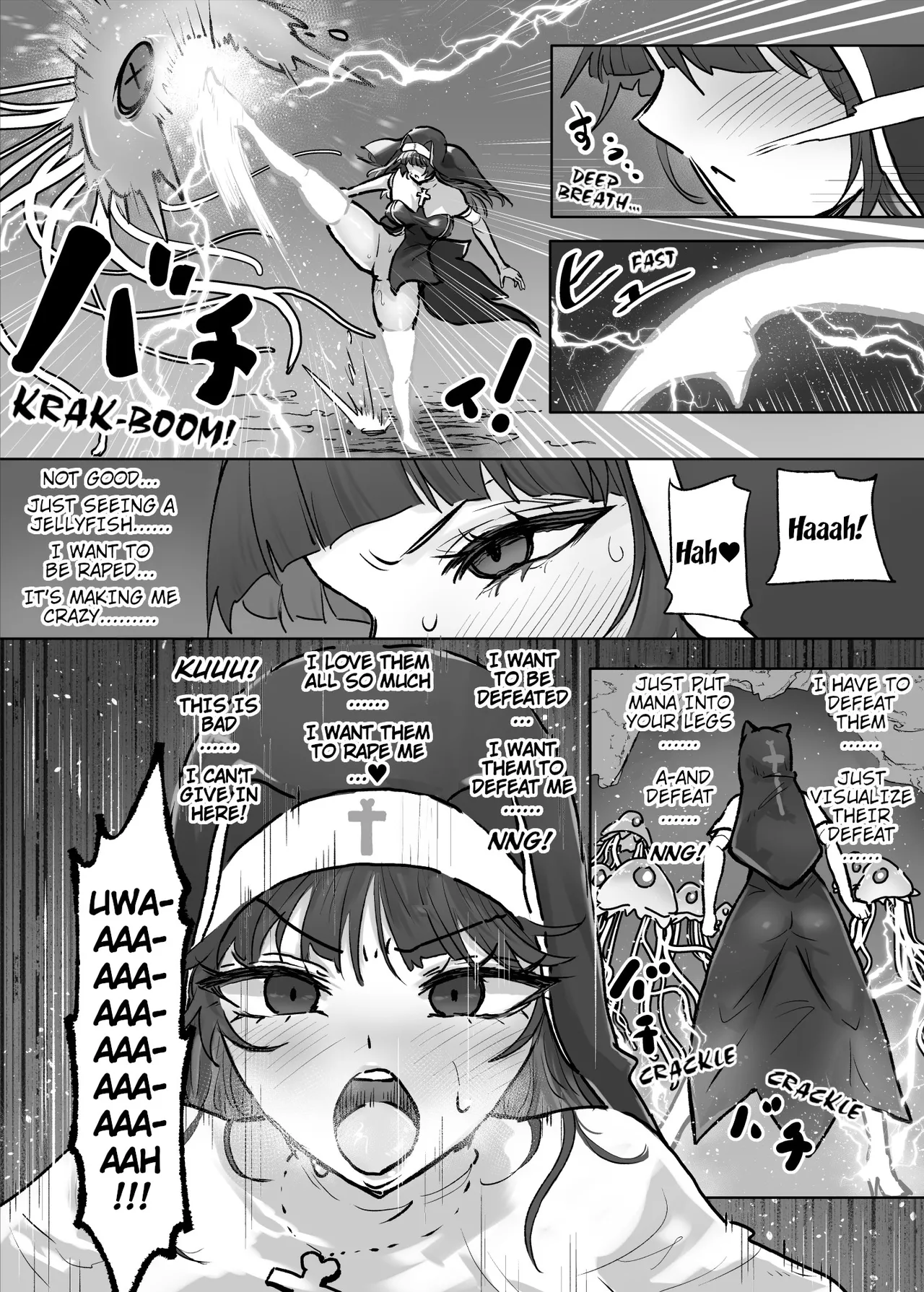 [Neruhitsuji]Joutai Ijou Taisei Sister-san to Taisei Kantsuu Saimin Kurage | "Abnormal Status"-Resistant Nun vs. Resistance-Penetrating Hypnotic Jellyfish[English] Page 13