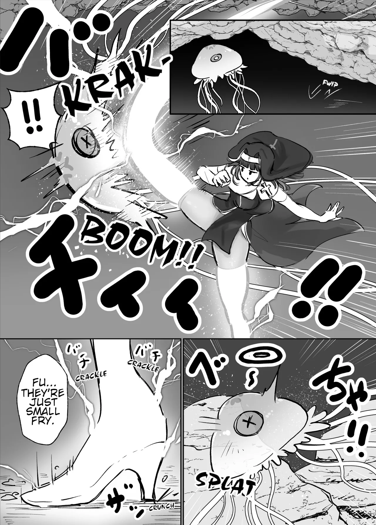 [Neruhitsuji]Joutai Ijou Taisei Sister-san to Taisei Kantsuu Saimin Kurage | "Abnormal Status"-Resistant Nun vs. Resistance-Penetrating Hypnotic Jellyfish[English] Page 2