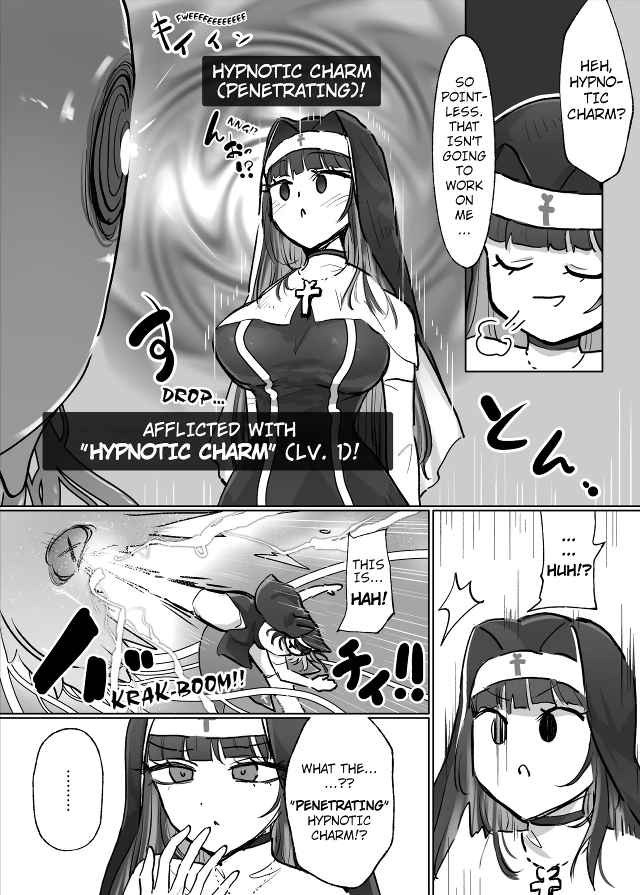 [Neruhitsuji]Joutai Ijou Taisei Sister-san to Taisei Kantsuu Saimin Kurage | "Abnormal Status"-Resistant Nun vs. Resistance-Penetrating Hypnotic Jellyfish[English] Page 5