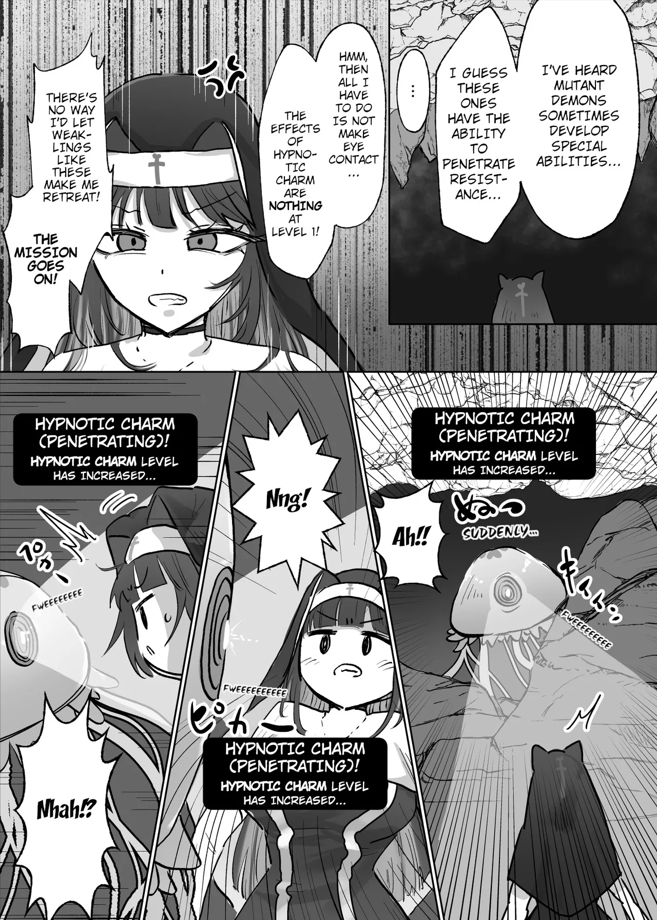 [Neruhitsuji]Joutai Ijou Taisei Sister-san to Taisei Kantsuu Saimin Kurage | "Abnormal Status"-Resistant Nun vs. Resistance-Penetrating Hypnotic Jellyfish[English] Page 6
