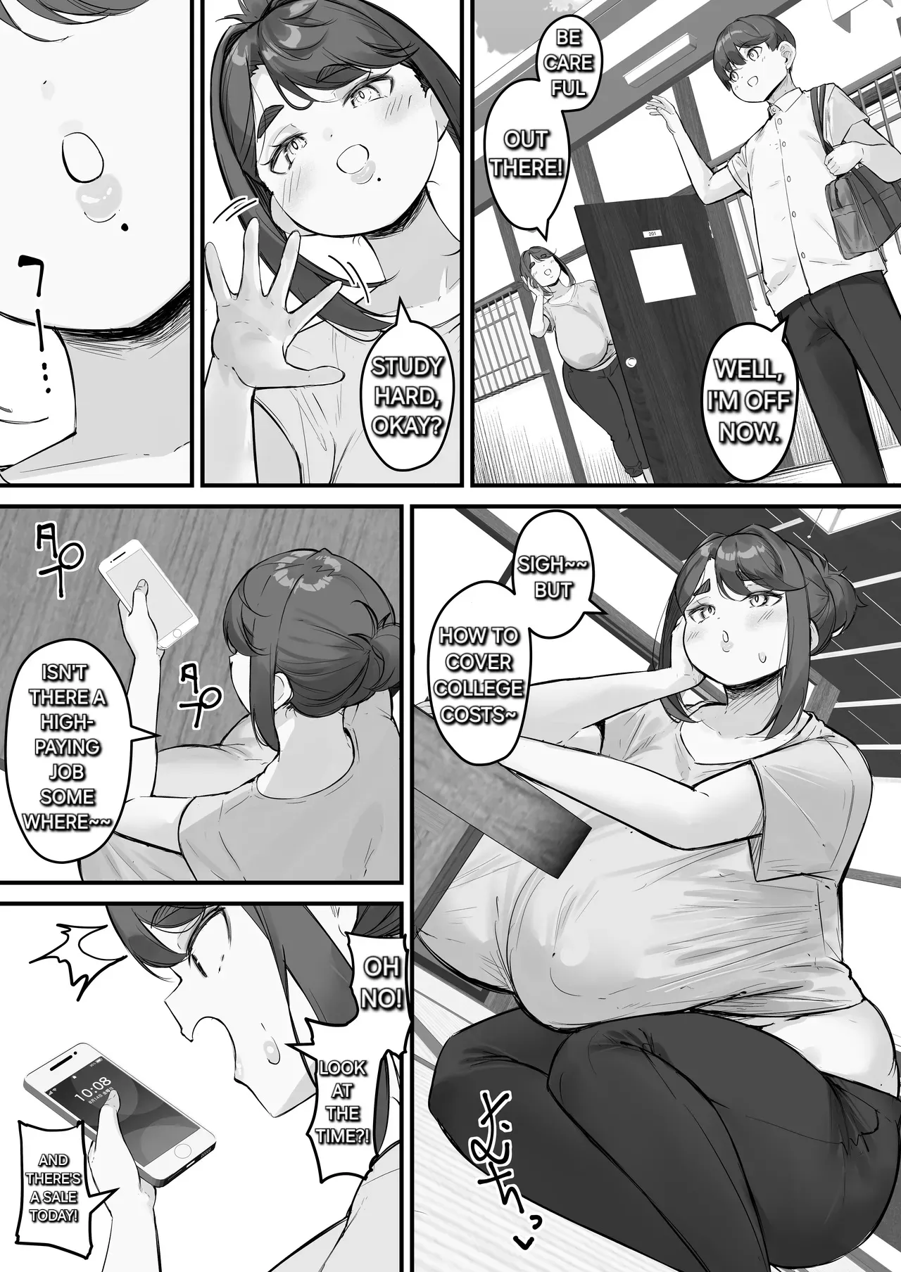 [Baku-π-dou (Kuchi VE)]Chara Otoko ni Netorareru Tare Deka Nagachichi Kaa-san 1 _ The Busty Mom with Long, Sagging Breasts Gets Seduced by a Playboy – Part 1[English] [Alyssaquenn] Page 7