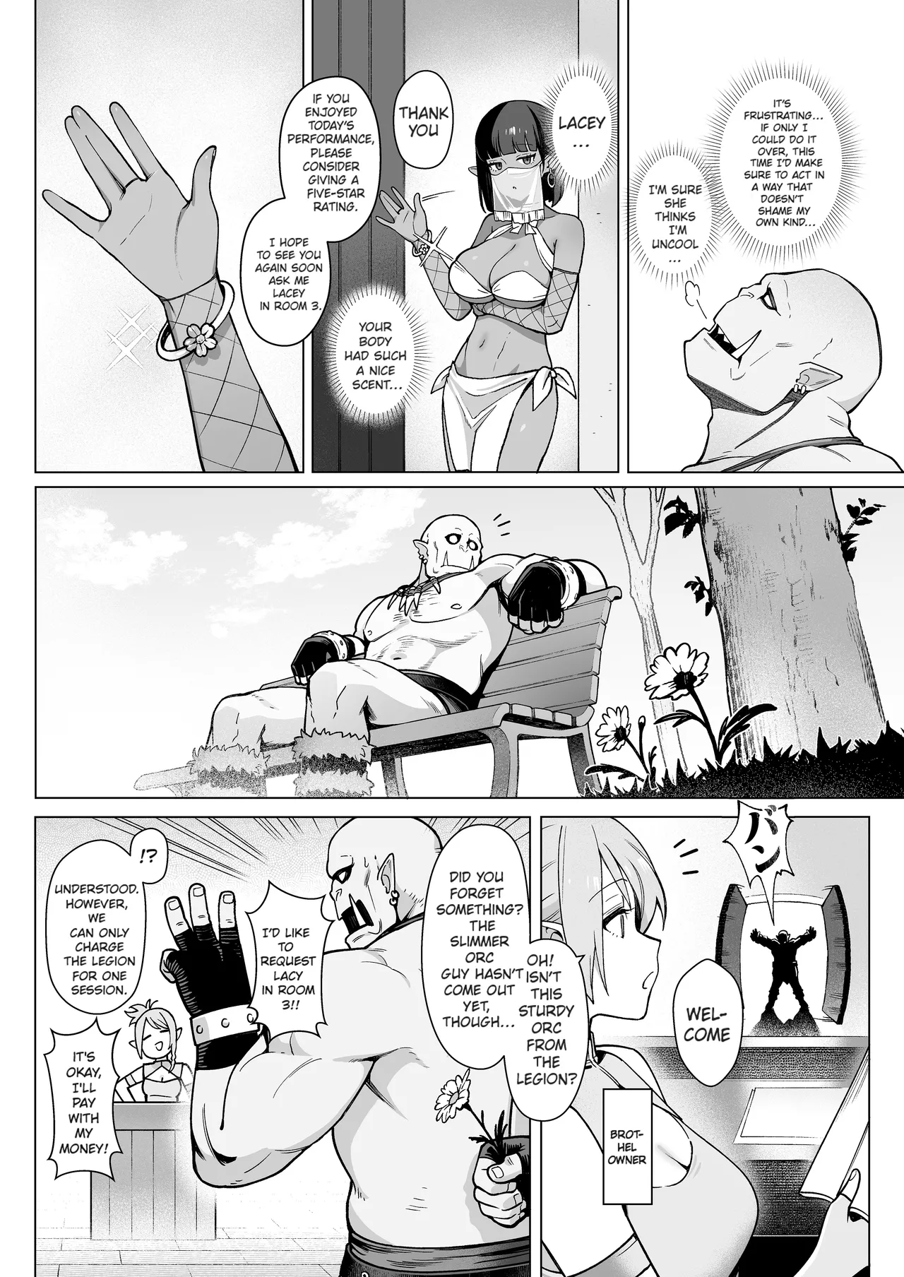 [Master of Tea & Chaos Studio (Sencha Bashira, Mugicha Bashira)]Yosei Shoukan 3-goushitsu Lacy ~Kasshoku Hada Elf o Shimei Shita Dotei Orc~ 1[English] [Comics EnjoyerTranslation] [Decensored] Page 25