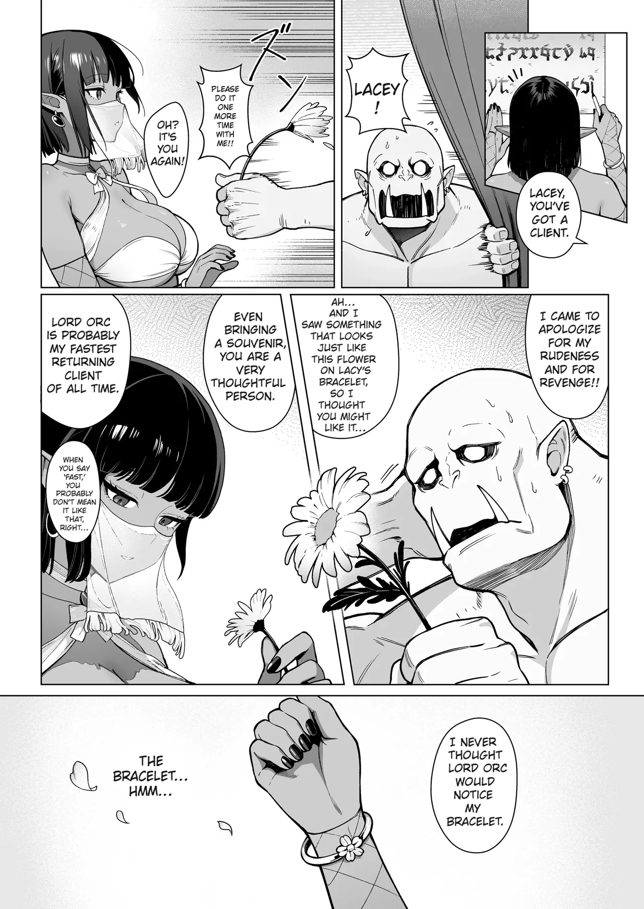 [Master of Tea & Chaos Studio (Sencha Bashira, Mugicha Bashira)]Yosei Shoukan 3-goushitsu Lacy ~Kasshoku Hada Elf o Shimei Shita Dotei Orc~ 1[English] [Comics EnjoyerTranslation] [Decensored] Page 26
