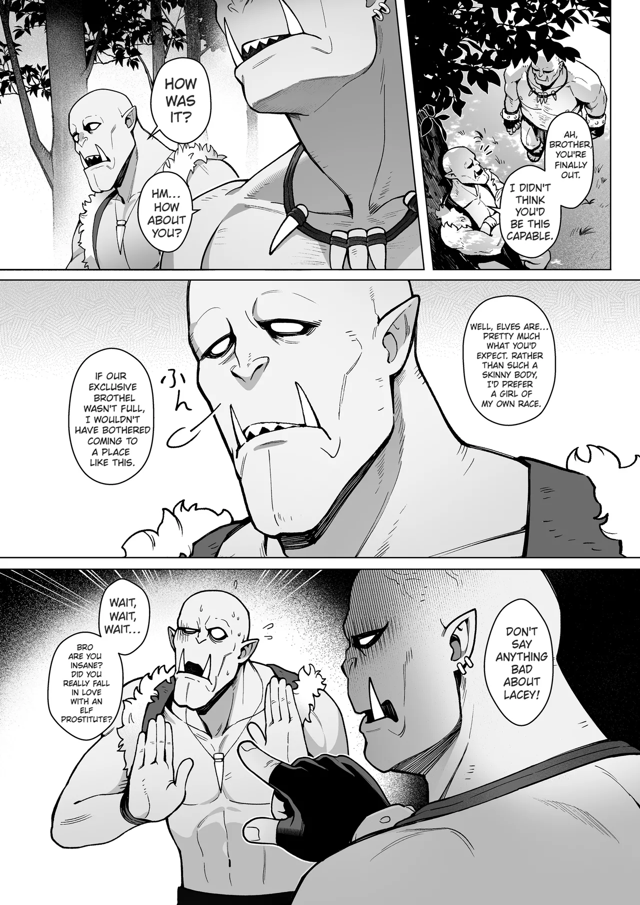 [Master of Tea & Chaos Studio (Sencha Bashira, Mugicha Bashira)]Yosei Shoukan 3-goushitsu Lacy ~Kasshoku Hada Elf o Shimei Shita Dotei Orc~ 1[English] [Comics EnjoyerTranslation] [Decensored] Page 45