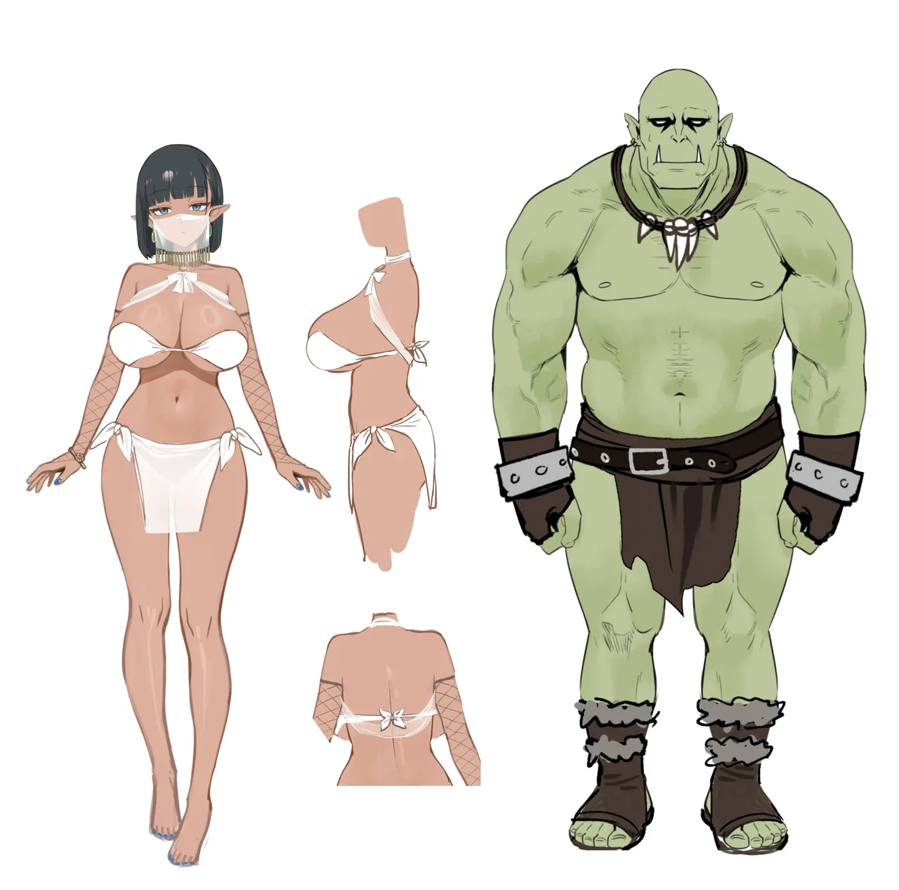 [Master of Tea & Chaos Studio (Sencha Bashira, Mugicha Bashira)]Yosei Shoukan 3-goushitsu Lacy ~Kasshoku Hada Elf o Shimei Shita Dotei Orc~ 1[English] [Comics EnjoyerTranslation] [Decensored] Page 51
