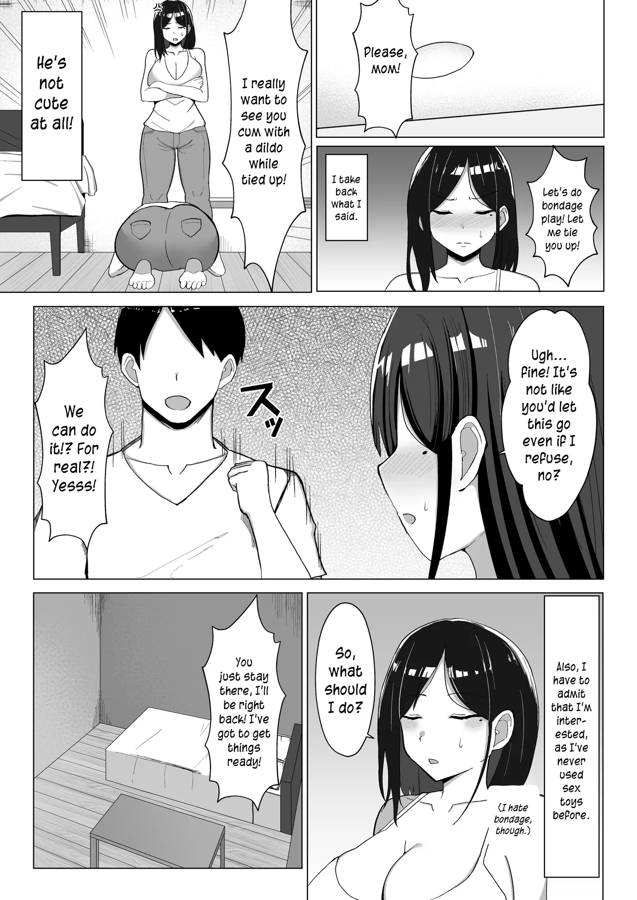 [Mustard Teikoku (Europia)]Kaa-chan to Sex Shinai to Derarenai Heya 2 ~Kuchiurusai Haha to Hankouki no Ore~  | Trapped in a room until we've had enough sex, part 2 ~My annoying mother and me, in my rebellious phase~[English] [joobuspaidatr] Page 16