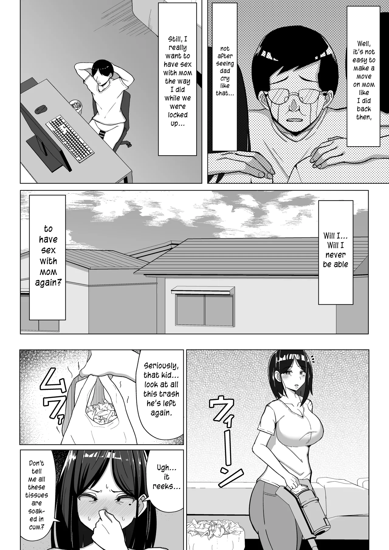 [Mustard Teikoku (Europia)]Kaa-chan to Sex Shinai to Derarenai Heya 2 ~Kuchiurusai Haha to Hankouki no Ore~  | Trapped in a room until we've had enough sex, part 2 ~My annoying mother and me, in my rebellious phase~[English] [joobuspaidatr] Page 47