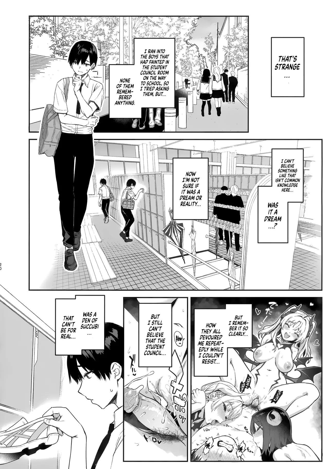 (C104) [Anmitsuyomogitei (Michiking)]Succubus Seitokai Shiko Shiko Shikkoubu | Succubus Student Council Milking Club[English] [Coffedrug] [Decensored] Page 20