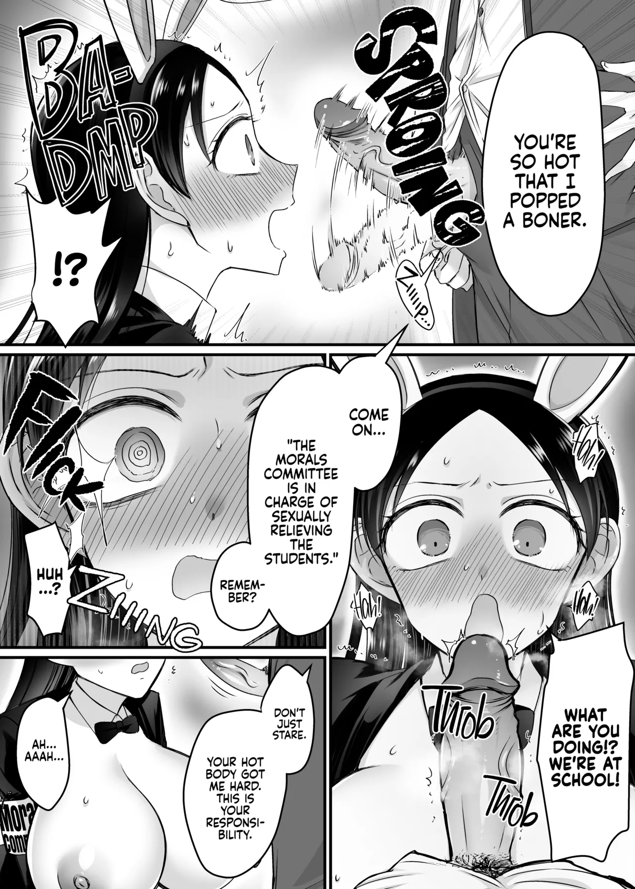 [Amaia Okashi Seisakusho (Moegi Oji-san)]Fuuki Iinchou wa Seishori Bunny!? | The Morals Committee President Is a Bunny Girl!?[English] {2d-market.com} Page 14