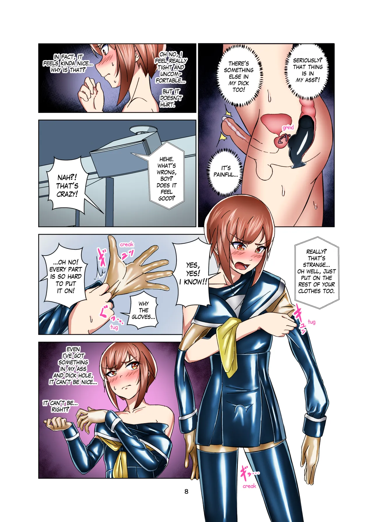 [Gumigumi Gou (Gumi11-gou)]Kimi Senyou Kousoku Kyousei Mesuiki Suit | Extreme Bondage and MESUIKI Costume Test with YOU[English] {Hen_Colorist} [Decensored] [Colorized] [Digital] Page 8