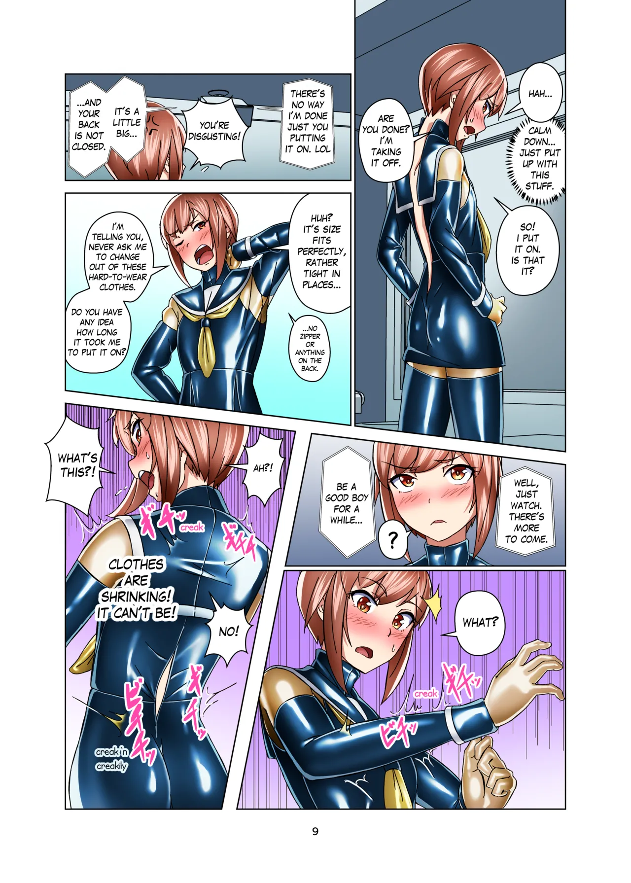 [Gumigumi Gou (Gumi11-gou)]Kimi Senyou Kousoku Kyousei Mesuiki Suit | Extreme Bondage and MESUIKI Costume Test with YOU[English] {Hen_Colorist} [Decensored] [Colorized] [Digital] Page 9