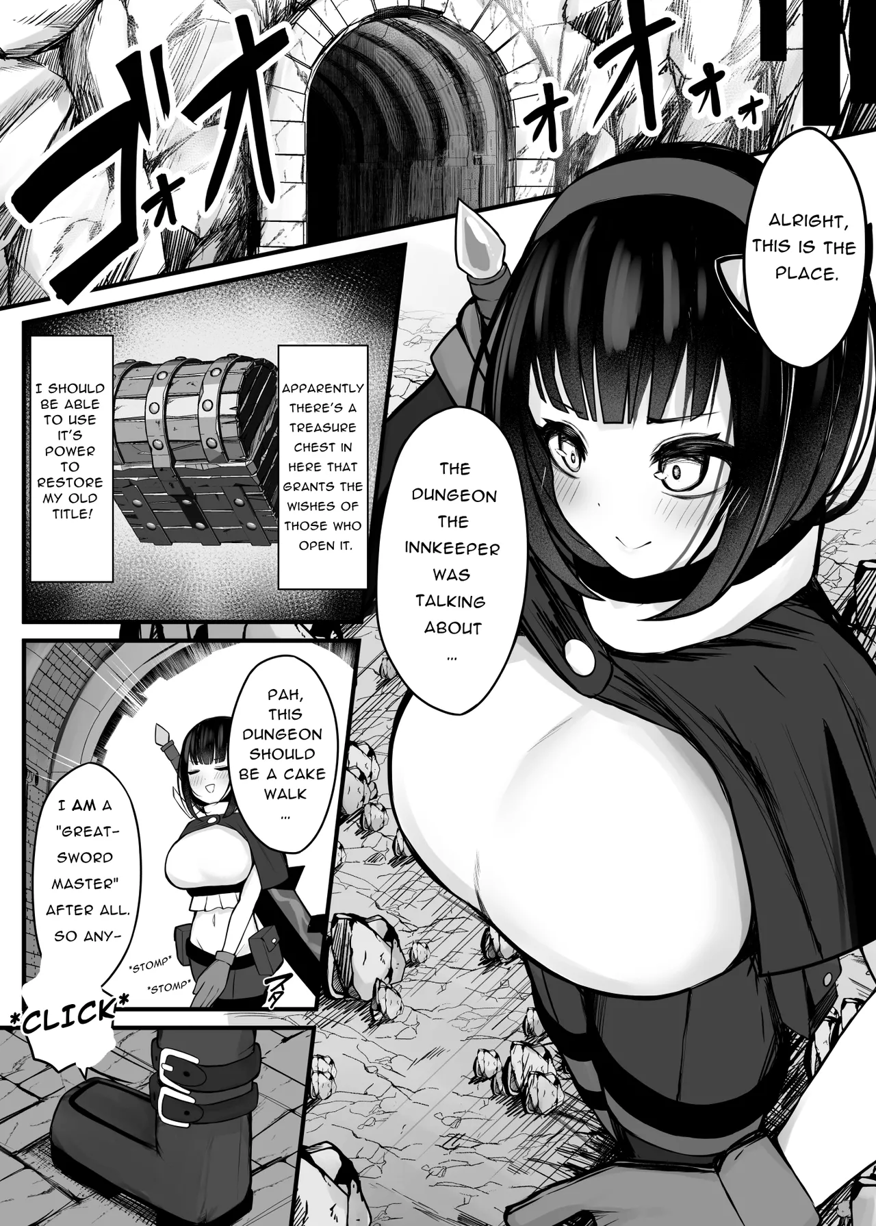 [Bonnouji Yura]Moto Daiken Master no Boukensha-chan ga Shokushu no Hisomu Dungeon ni Chousen Suru Hanashi + Omake Illustrations | Former Greatsword Master Tries to Clear a Tentacle Dungeon[English] [Pure Pazaak] Page 8