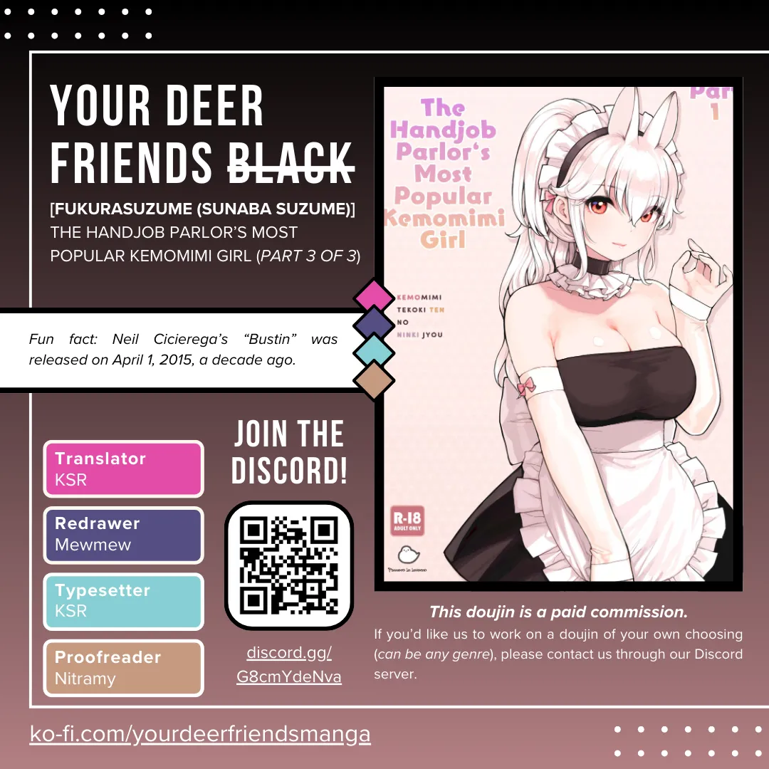 [Fukurasuzume (Sunaba Suzume)]The Handjob Parlor’s Most Popular Kemomimi Girl(Part 3 of 3) [English] [Your Deer Friends Black] Page 62
