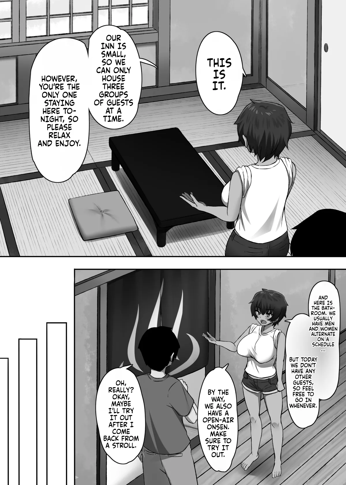 [Molta Shouten (Molta)]Sei ni Honpousugiru Minshuku Shimai | Way too sexually open sisters at the inn[English] [Fallen Games] Page 8