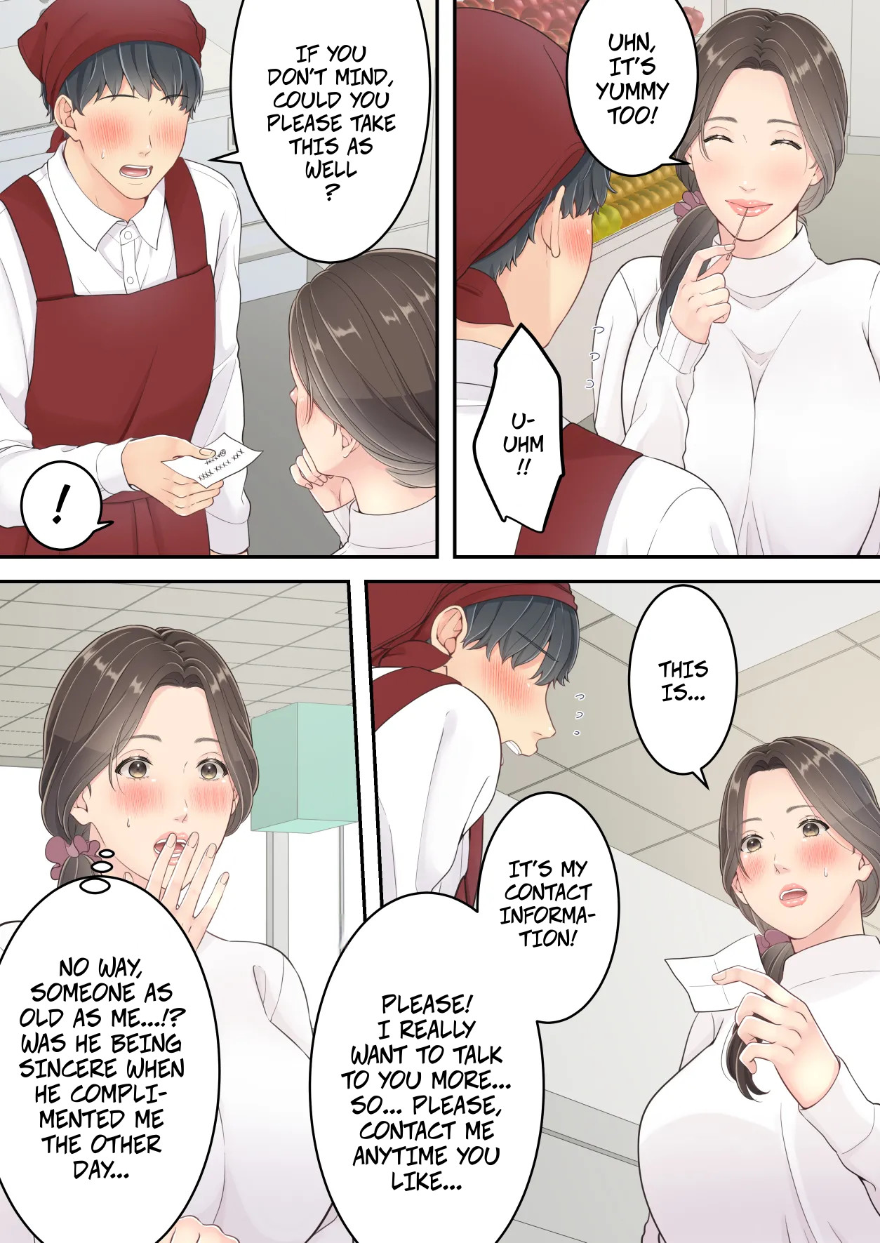 [Yuriko Club]Matomo na Okaa-san ga Musuko to Onaidoshi na Otokonoko to Amaama Furin Ryokou shichau Hanashi | A Normal Mother Goes on a Sweet Affair Trip With a Boy the Same Age as Her Son[English] Page 15