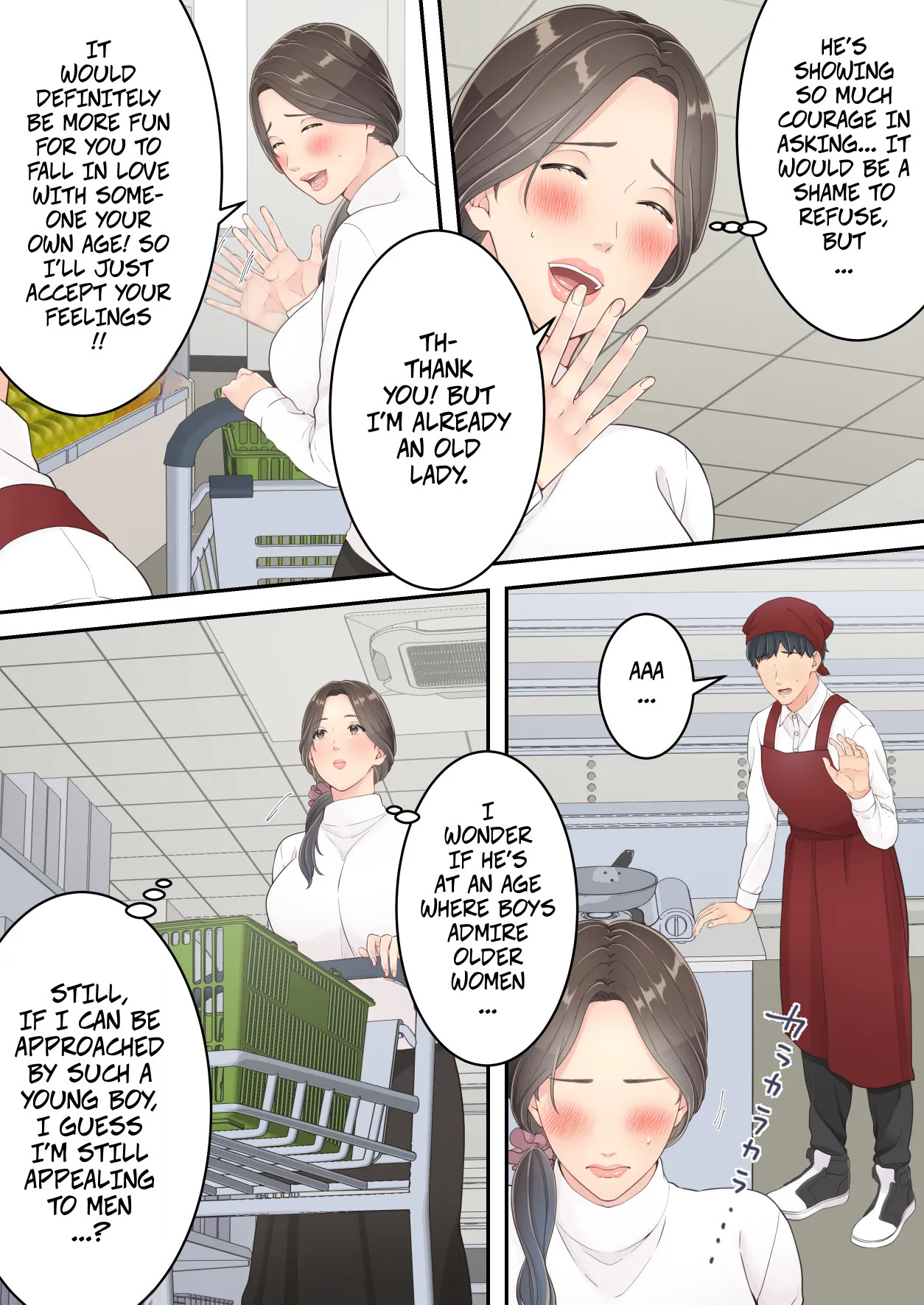 [Yuriko Club]Matomo na Okaa-san ga Musuko to Onaidoshi na Otokonoko to Amaama Furin Ryokou shichau Hanashi | A Normal Mother Goes on a Sweet Affair Trip With a Boy the Same Age as Her Son[English] Page 16