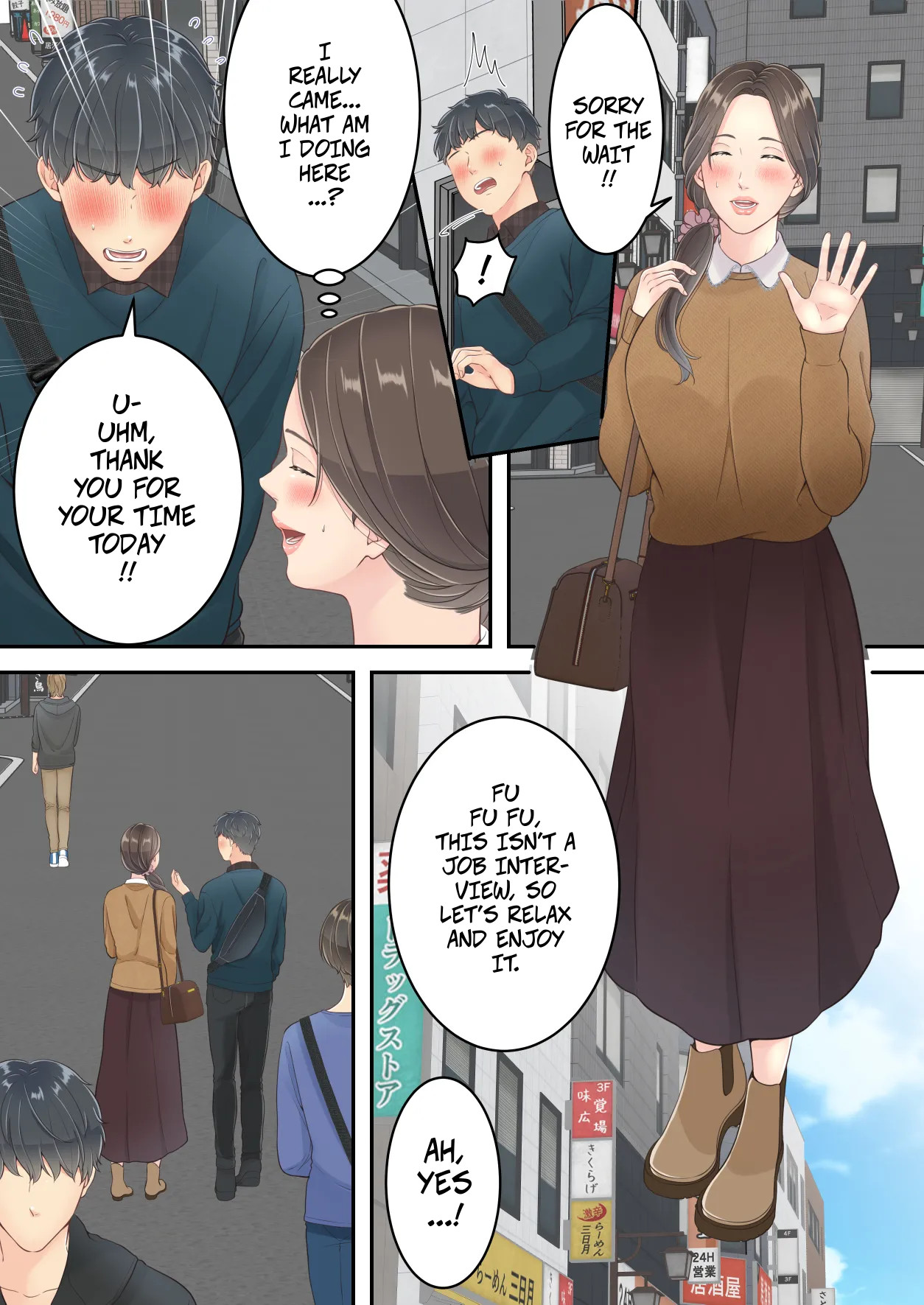 [Yuriko Club]Matomo na Okaa-san ga Musuko to Onaidoshi na Otokonoko to Amaama Furin Ryokou shichau Hanashi | A Normal Mother Goes on a Sweet Affair Trip With a Boy the Same Age as Her Son[English] Page 22