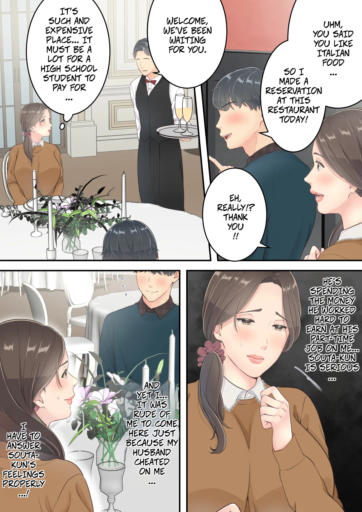 [Yuriko Club]Matomo na Okaa-san ga Musuko to Onaidoshi na Otokonoko to Amaama Furin Ryokou shichau Hanashi | A Normal Mother Goes on a Sweet Affair Trip With a Boy the Same Age as Her Son[English] Page 23