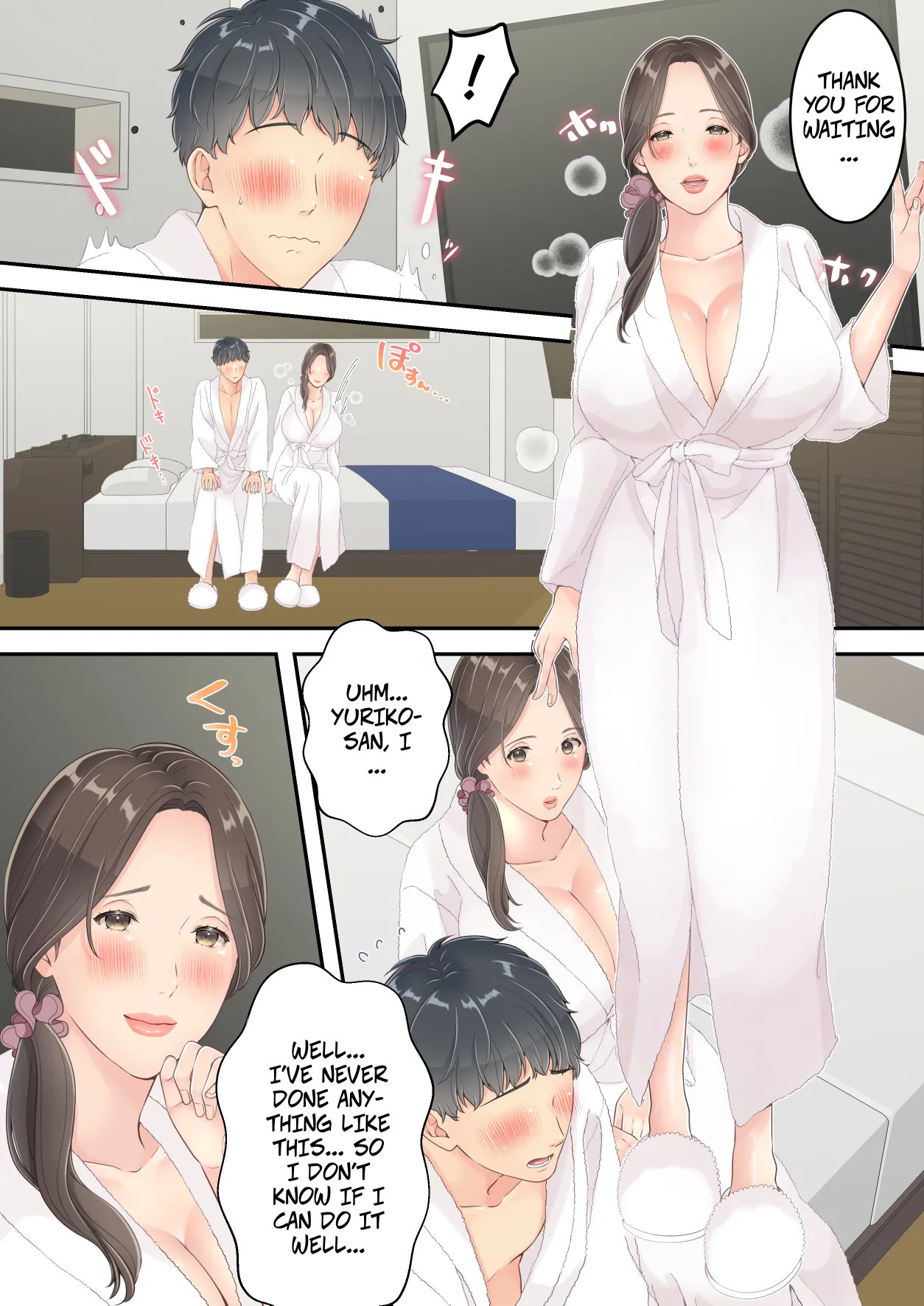 [Yuriko Club]Matomo na Okaa-san ga Musuko to Onaidoshi na Otokonoko to Amaama Furin Ryokou shichau Hanashi | A Normal Mother Goes on a Sweet Affair Trip With a Boy the Same Age as Her Son[English] Page 32