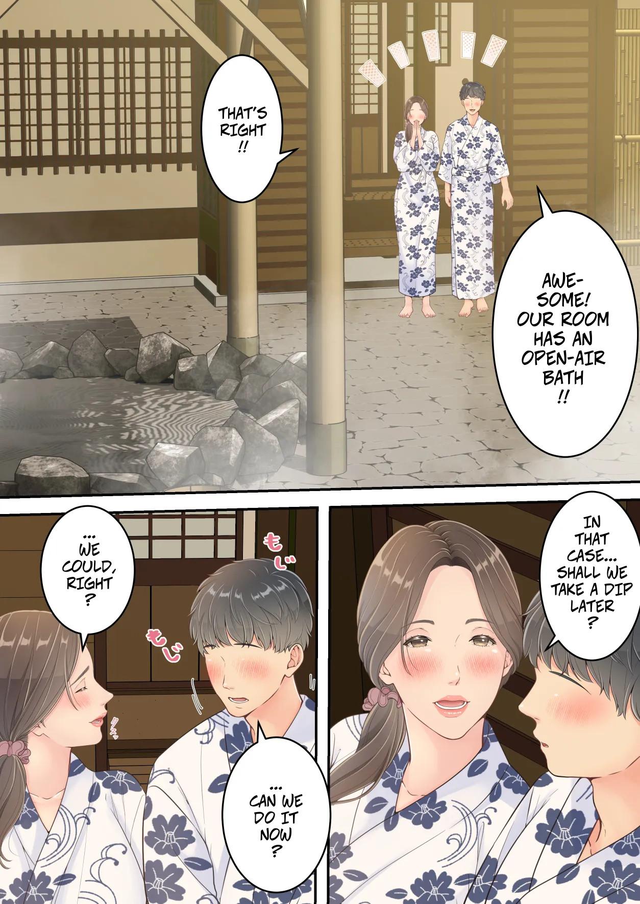 [Yuriko Club]Matomo na Okaa-san ga Musuko to Onaidoshi na Otokonoko to Amaama Furin Ryokou shichau Hanashi | A Normal Mother Goes on a Sweet Affair Trip With a Boy the Same Age as Her Son[English] Page 55