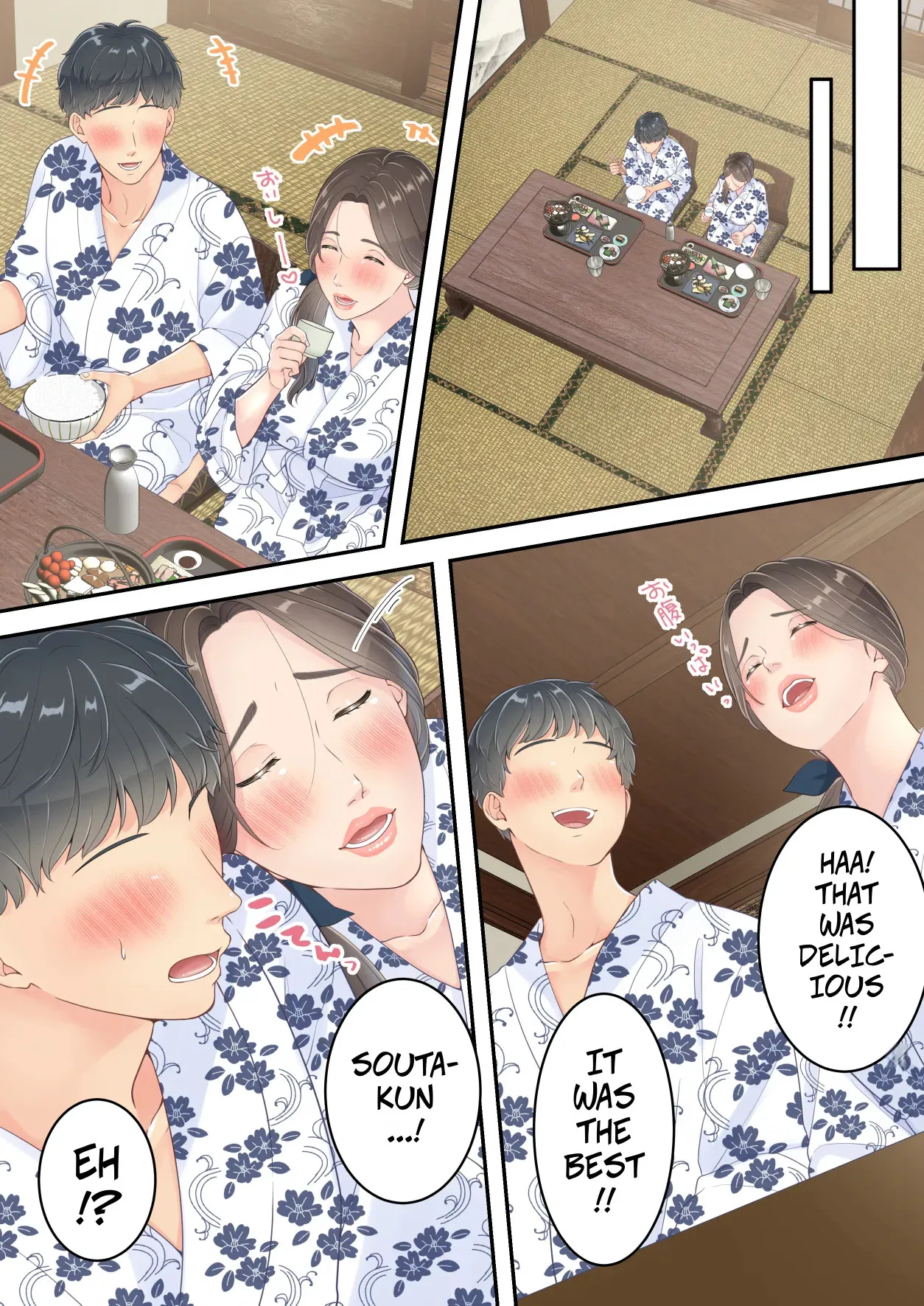 [Yuriko Club]Matomo na Okaa-san ga Musuko to Onaidoshi na Otokonoko to Amaama Furin Ryokou shichau Hanashi | A Normal Mother Goes on a Sweet Affair Trip With a Boy the Same Age as Her Son[English] Page 64