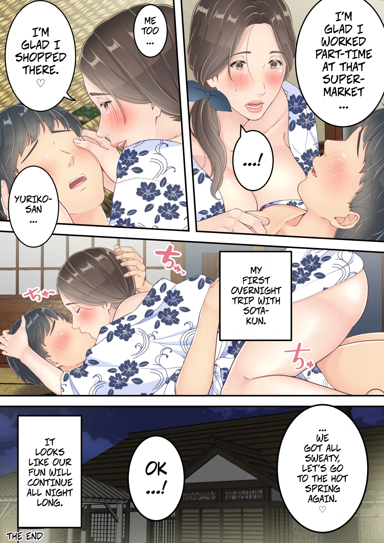 [Yuriko Club]Matomo na Okaa-san ga Musuko to Onaidoshi na Otokonoko to Amaama Furin Ryokou shichau Hanashi | A Normal Mother Goes on a Sweet Affair Trip With a Boy the Same Age as Her Son[English] Page 75