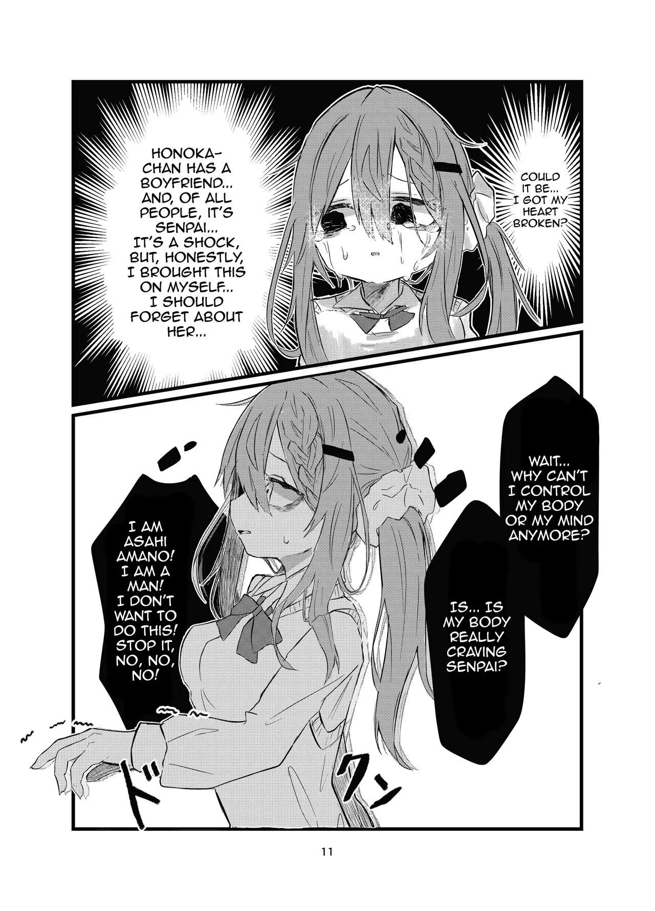 [Silver Snow (Shirayuki)]Gakkou de Suki na Hito ni Natte Tsunda Hanashi | A story about turning into my crush at school and being stuck in her body[English] [meganekun_tl] [Digital] Page 11