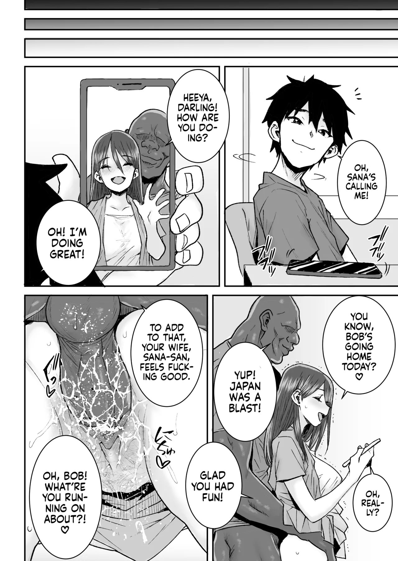 [Misaki (Ponsuke)]Mukkimuki no Kokujin Deka Chinpo de Shucchouchuu no Otto ni Dekinai Acme SEX | Orgasmic Sex with a Muscular BBC Beefcake while my Hubby was Abroad[English] [flash11] [Decensored] Page 39