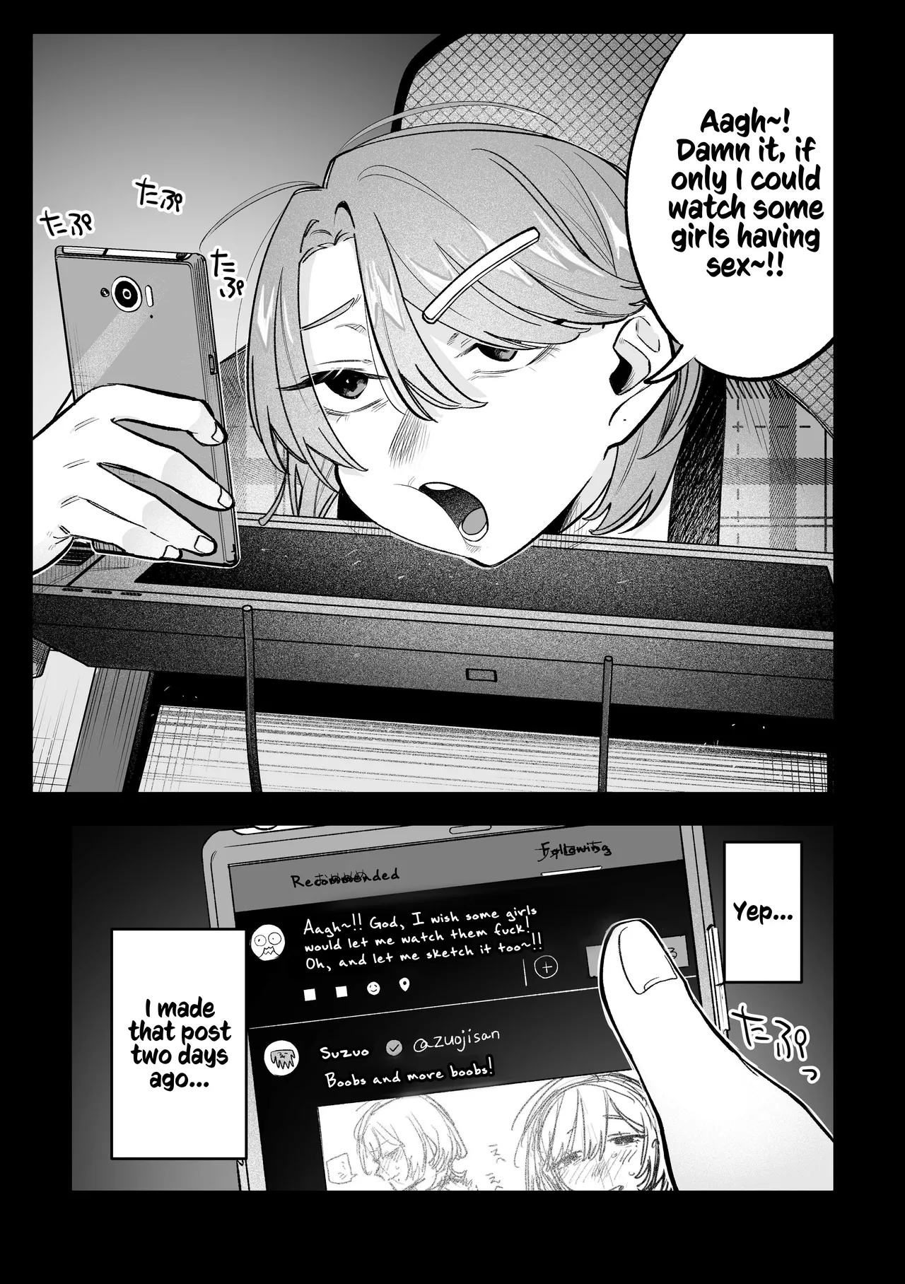 [Dozuke Taira Yuri Teikoku (Suzuo)]Onna Doushi no Sex ga Mitakatta dake nano ni Watashi mo Suru Koto ni Nattan da ga! | Roped Into Lezzy Sex: I Just Wanted to Watch~!![English] [Kusanuu] [Digital] Page 2