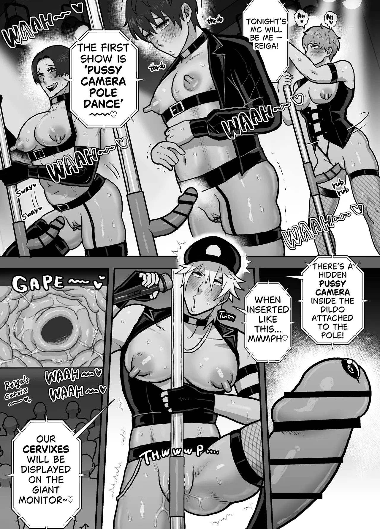 [Onoko Ya Honpo (Kamiwo Akira)]First Time at a Cuntboy Strip  Club[English] Page 23