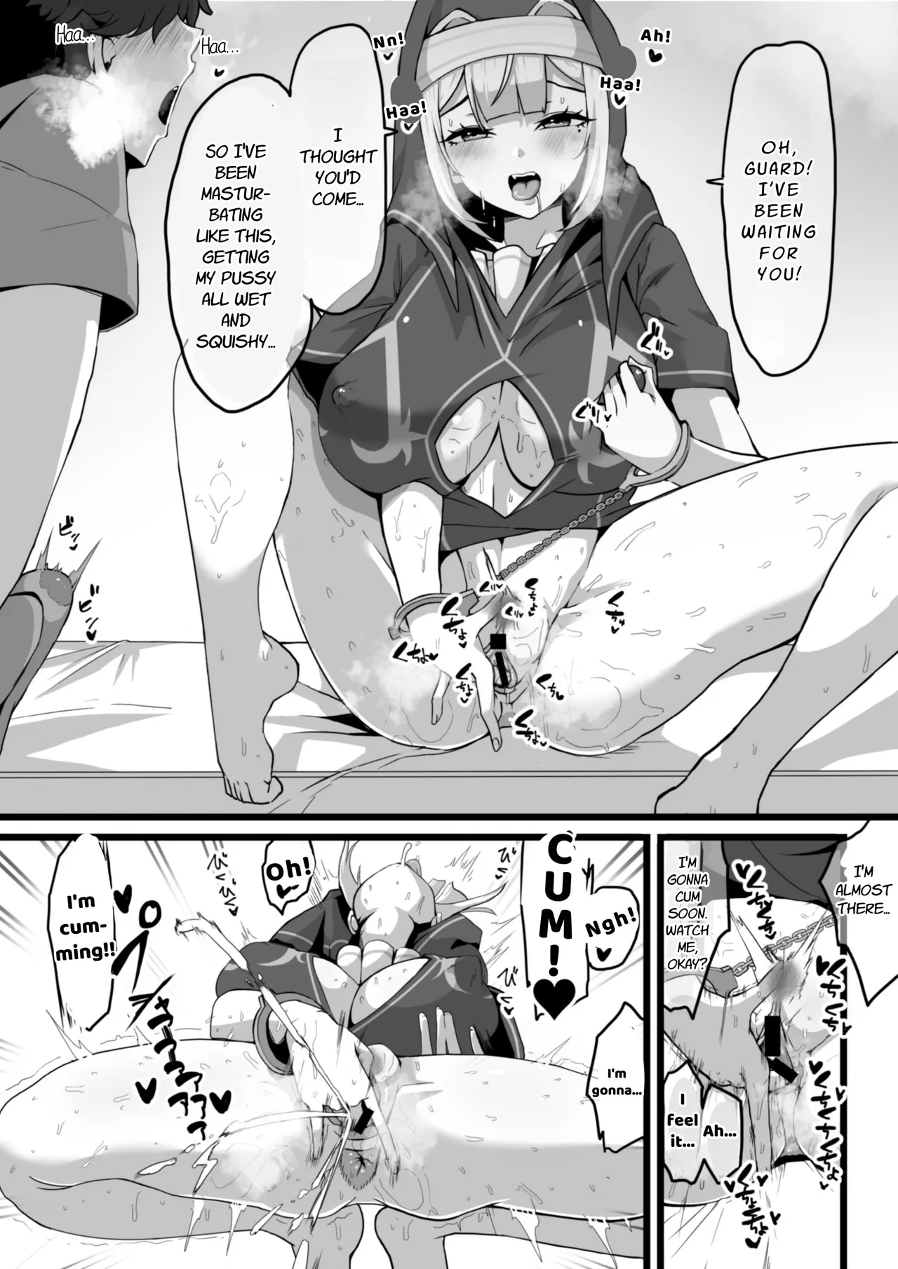 [Whisp (Nyarot)]Ansatsusha datta Onna Souryo-san ni Yuuwaku Sarete ~Amaama Oppai Shokei Sarete Shimau Maso Kanshu-san~ | The Masochistic Guard Seduced by the Assassin Nun ~Sweet Breast Punishment~[English] [Link-Link] Page 17