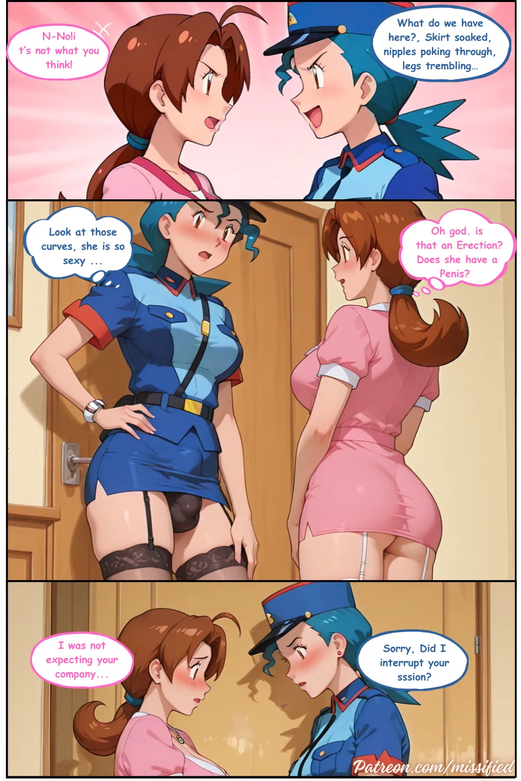 [Missified]Delia’s Fall - Chapter 1: Officer’s Duty(Pokémon) [ai generated] [Digital] Page 9