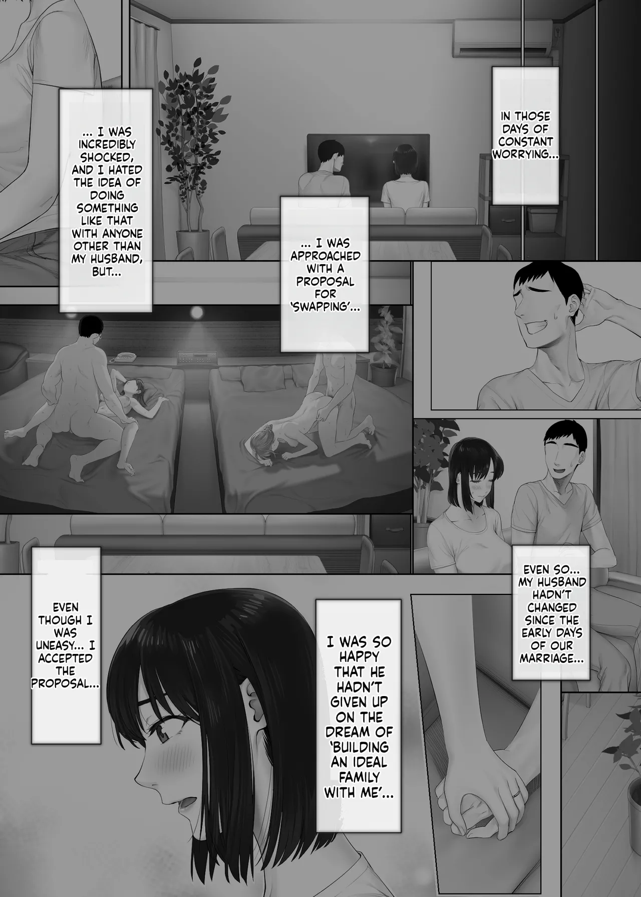 [Mitsumitsu Niku (Hikitogu)]LeveChi na Swapping 2 ~Hatsu Zecchou de Iki Kuruu Tsuma Hen~ Page 7
