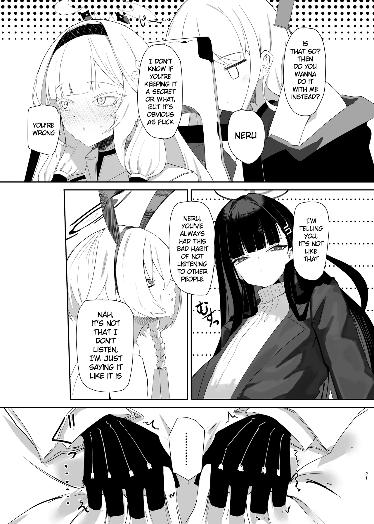 (C106) [Moujou Ishiki (Canvas Solaris)]Chou Tensai Byoujaku Bishoujo Chinpo Hacker VS Big Sister(Blue Archive) [English] [Digital] Page 21