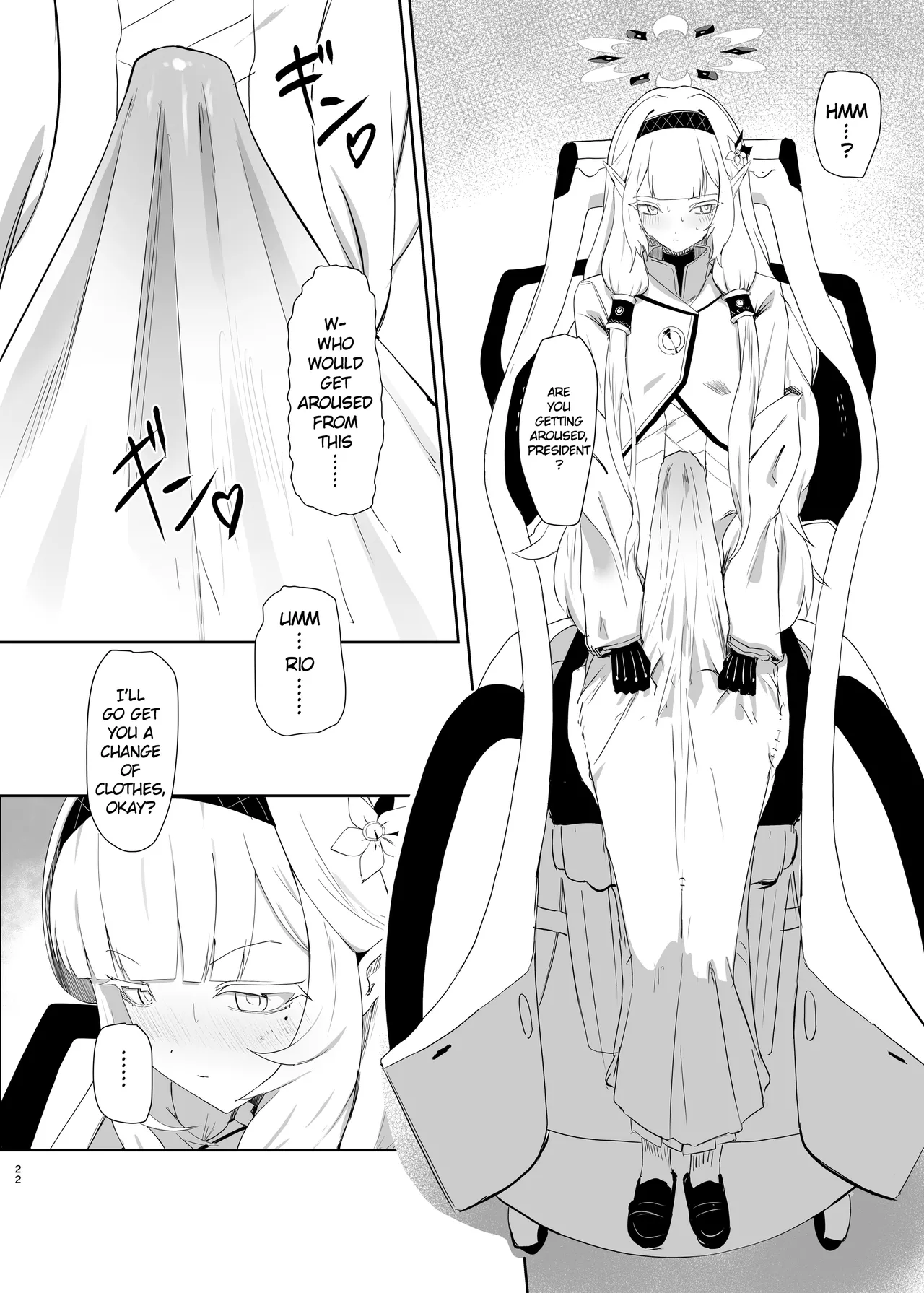 (C106) [Moujou Ishiki (Canvas Solaris)]Chou Tensai Byoujaku Bishoujo Chinpo Hacker VS Big Sister(Blue Archive) [English] [Digital] Page 22