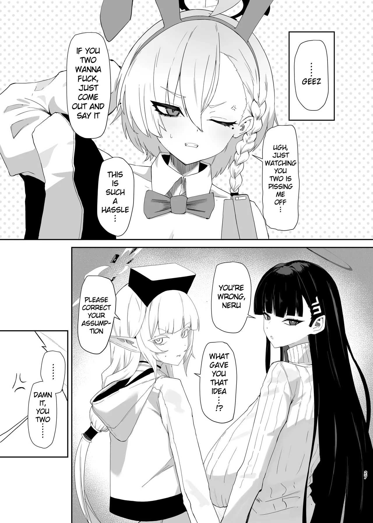 (C106) [Moujou Ishiki (Canvas Solaris)]Chou Tensai Byoujaku Bishoujo Chinpo Hacker VS Big Sister(Blue Archive) [English] [Digital] Page 27