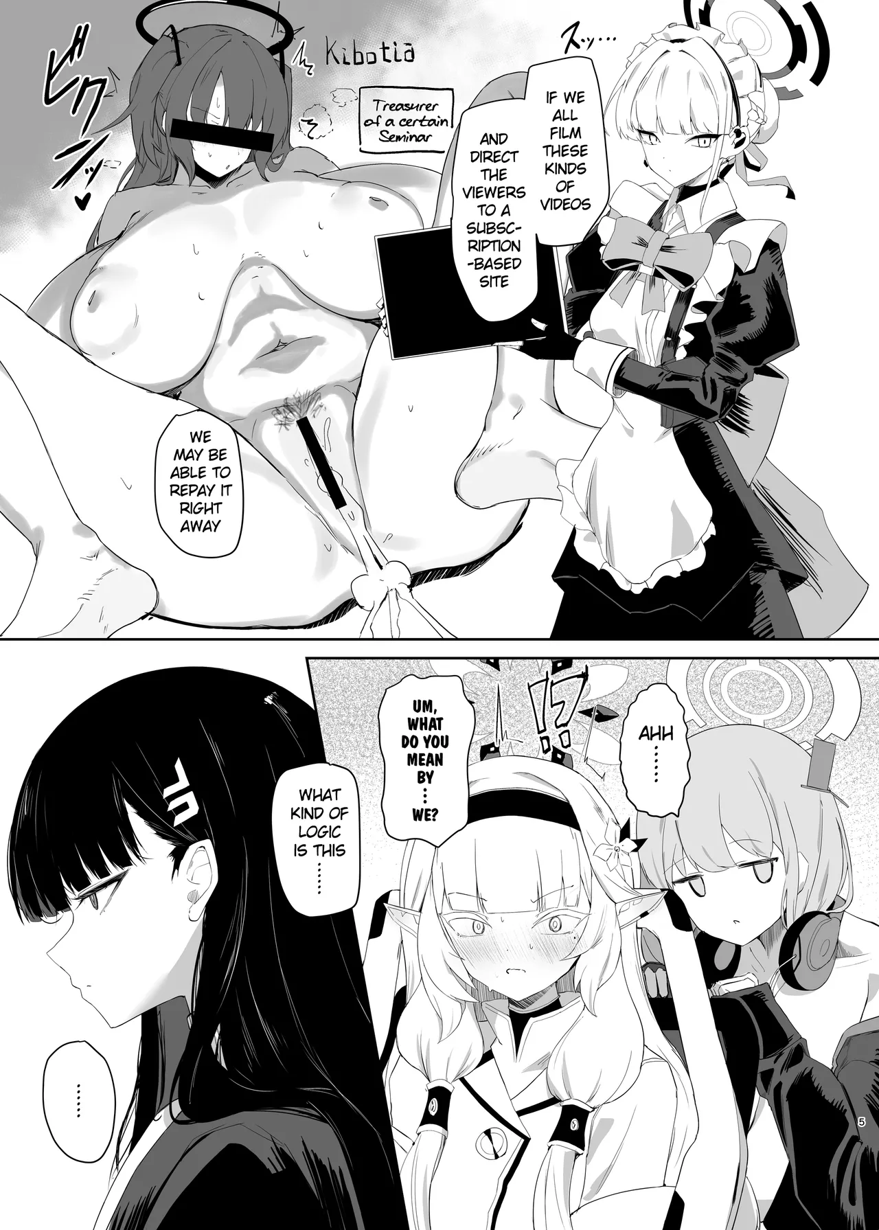 (C106) [Moujou Ishiki (Canvas Solaris)]Chou Tensai Byoujaku Bishoujo Chinpo Hacker VS Big Sister(Blue Archive) [English] [Digital] Page 5